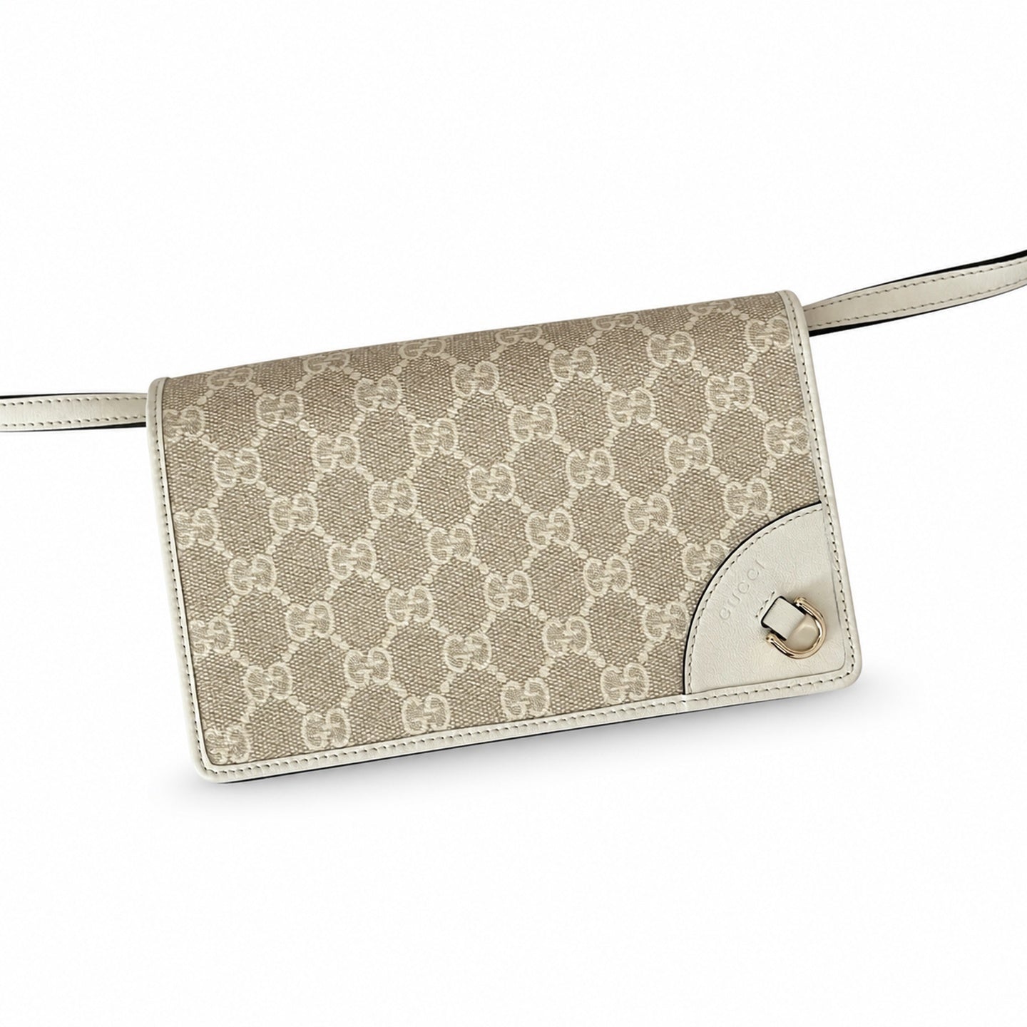 Gucci Small Leather White Beige Pink Shoulder Bag