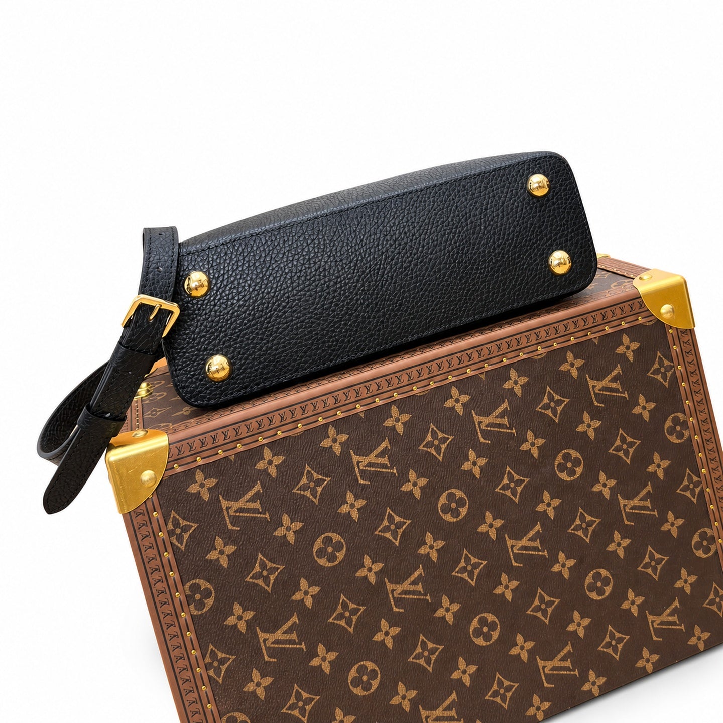 Louis Vuitton Capucines Leather Black Handbag