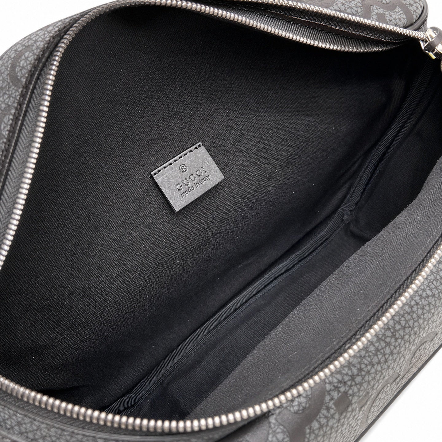 Gucci Cotton Leather Black Gray Charm