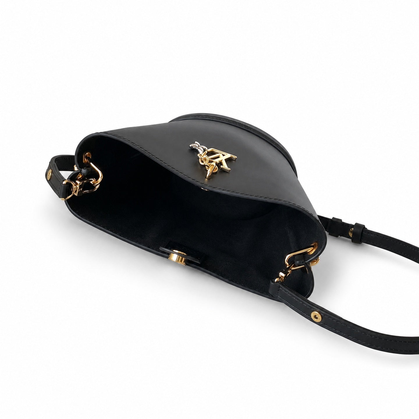 Louis Vuitton Mini Velvet Leather Black Gold Silver Handbag
