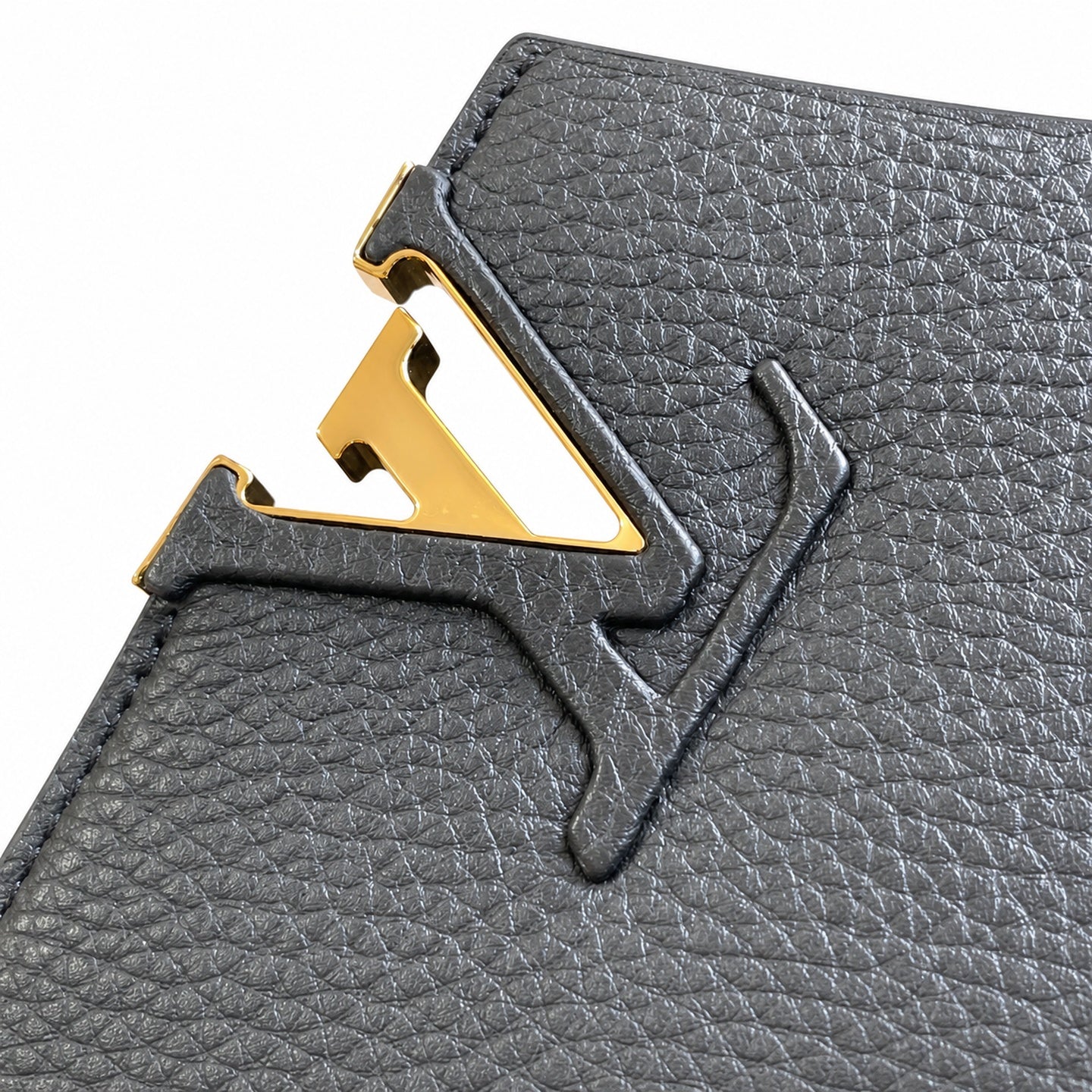 Louis Vuitton Capucines Medium Snakeskin Leather Black Gold Handbag