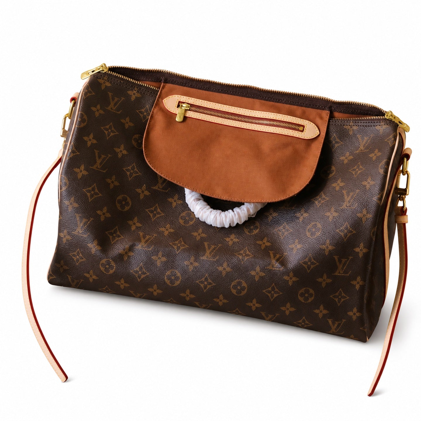Louis Vuitton Speedy Bandouliere Canvas Leather Handbag