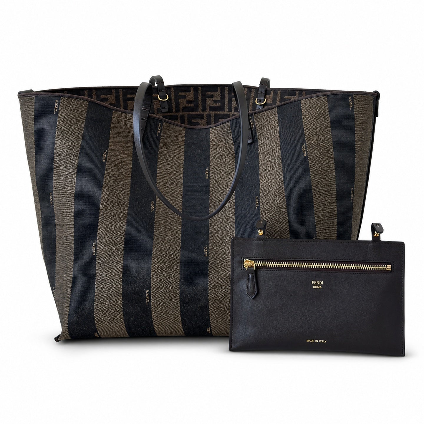 Fendi Roll Reversible Brown Bag