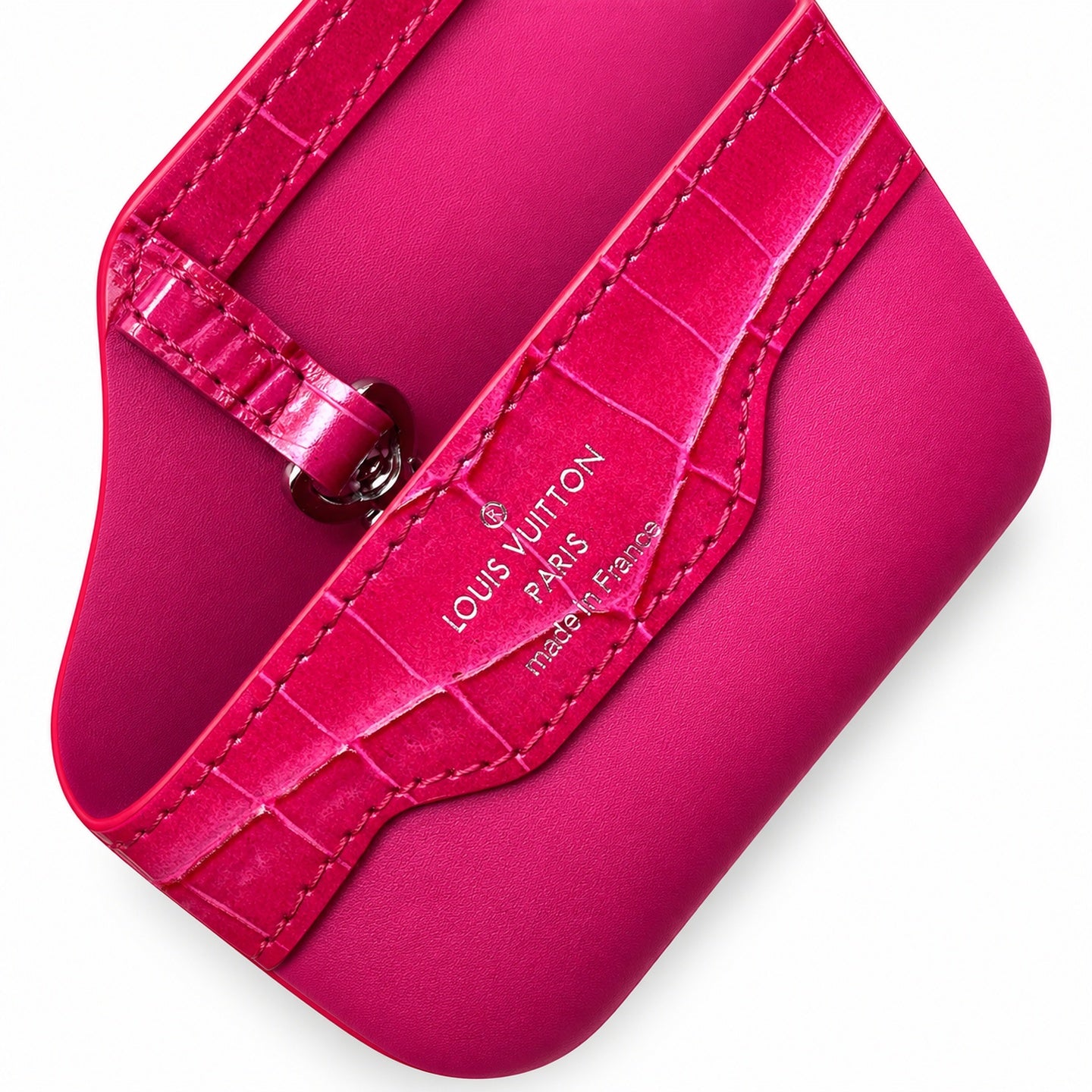 Louis Vuitton Capucines Medium Croc-Embossed Leather Pink Silver Handbag