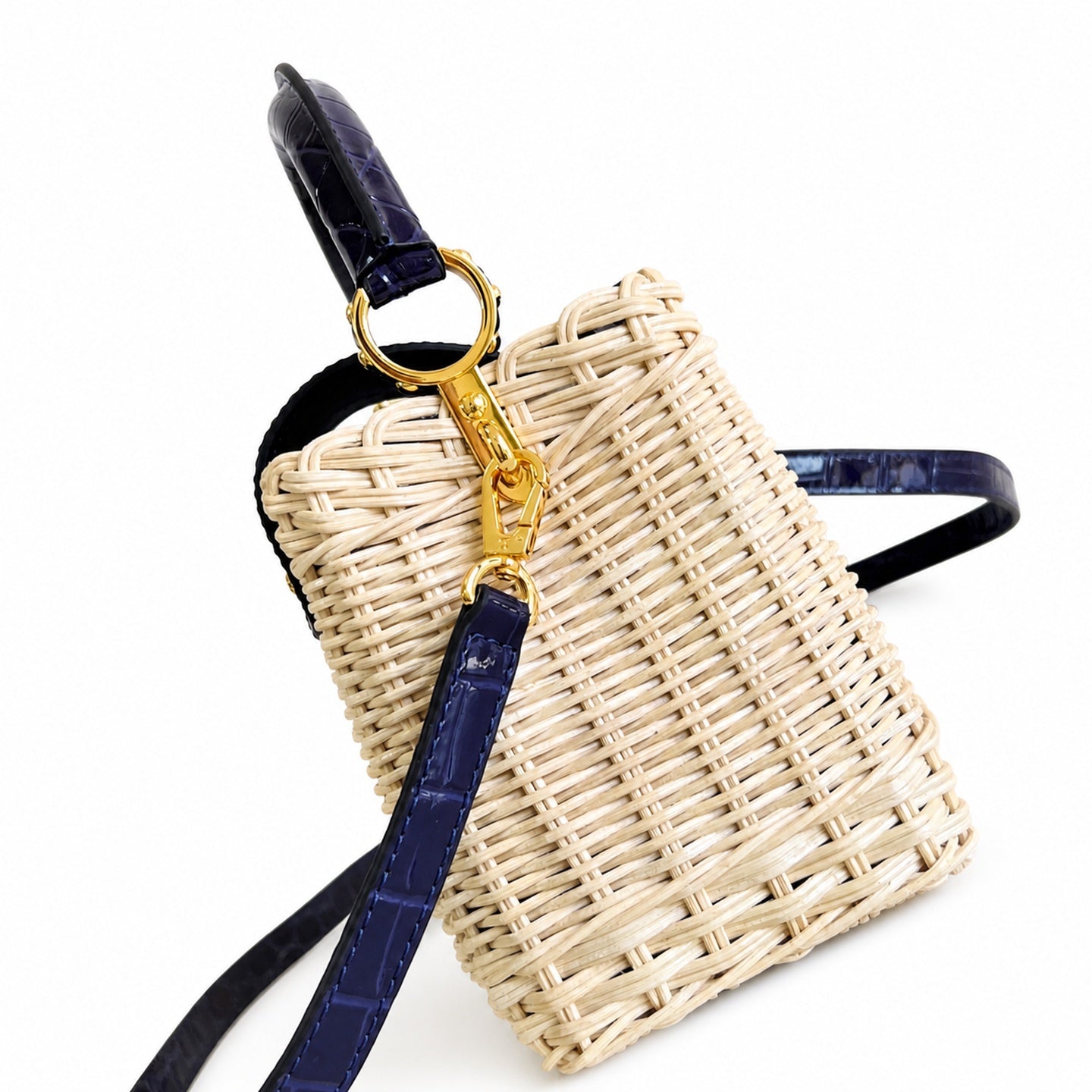 Louis Vuitton Capucines Mini Leather Blue Handbag