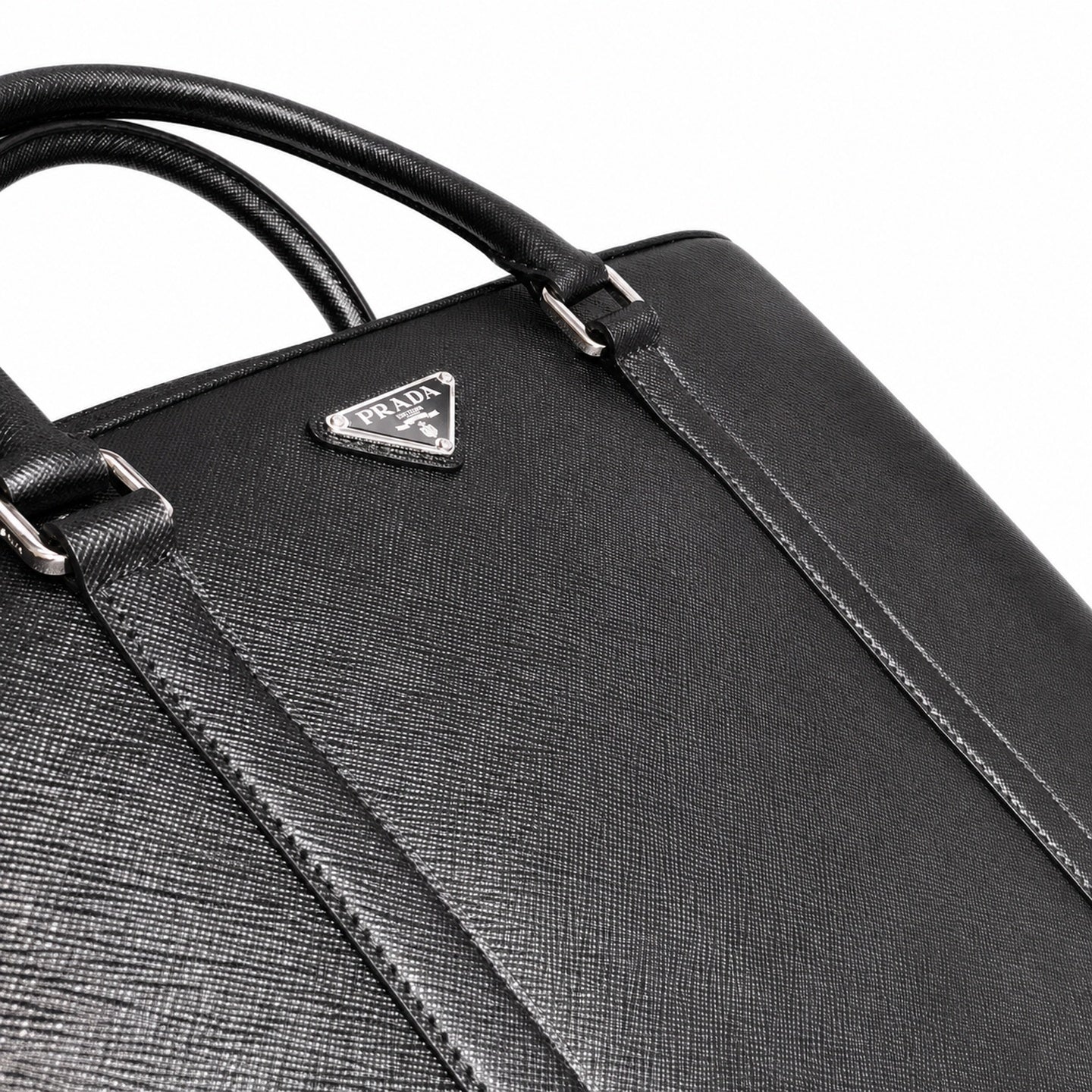 Prada Saffiano Leather Black Briefcase