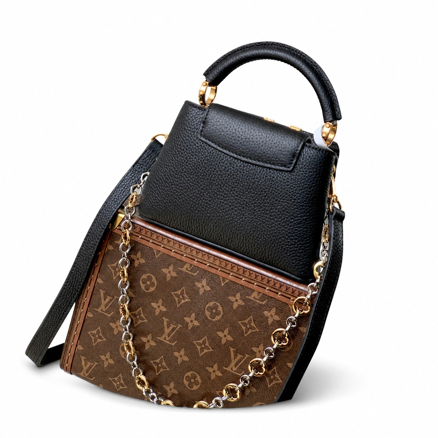 Louis Vuitton Capucines Mini Leather Black Handbag