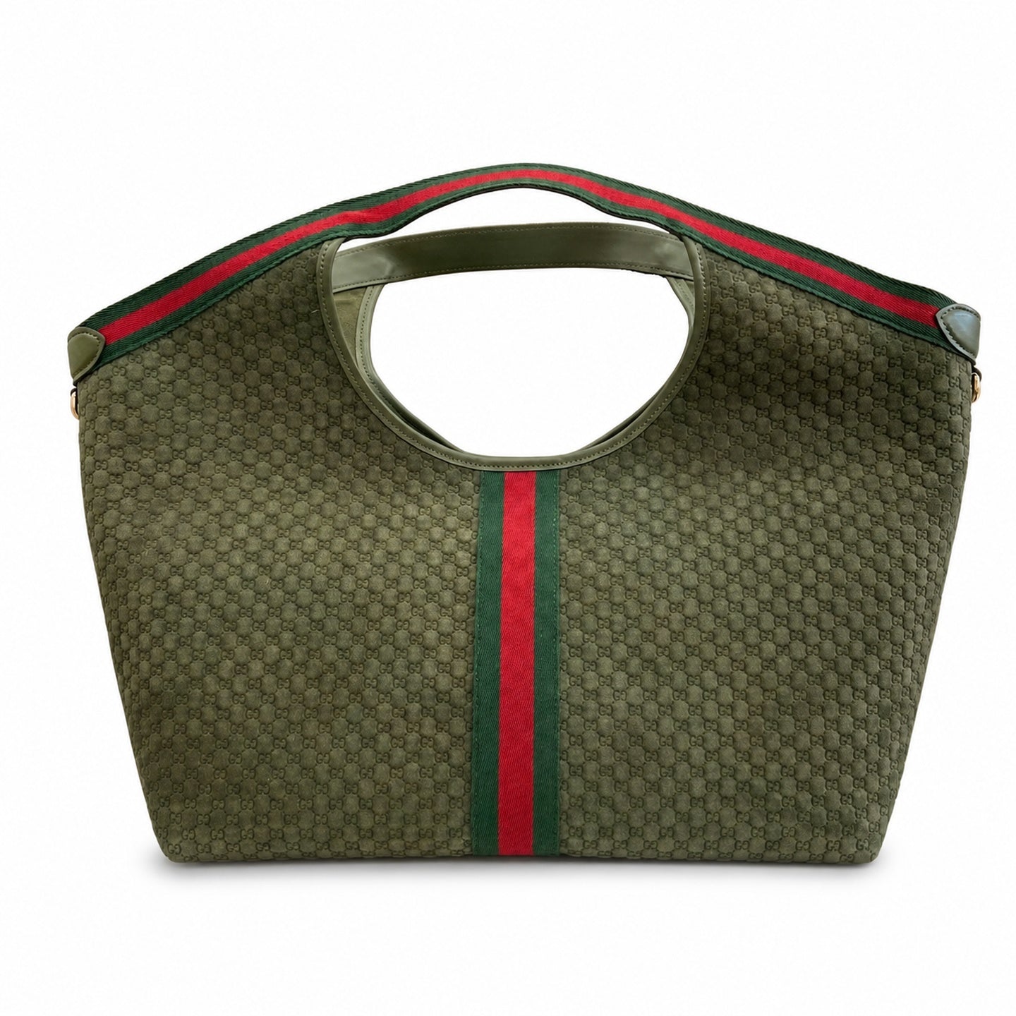 Gucci Giglio Cotton Suede Canvas Velvet Red Green Gold Handbag