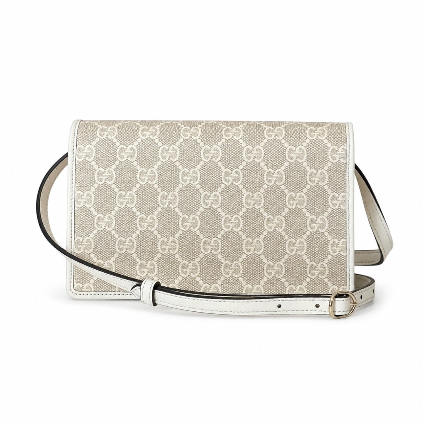 Gucci Small Leather White Beige Pink Shoulder Bag