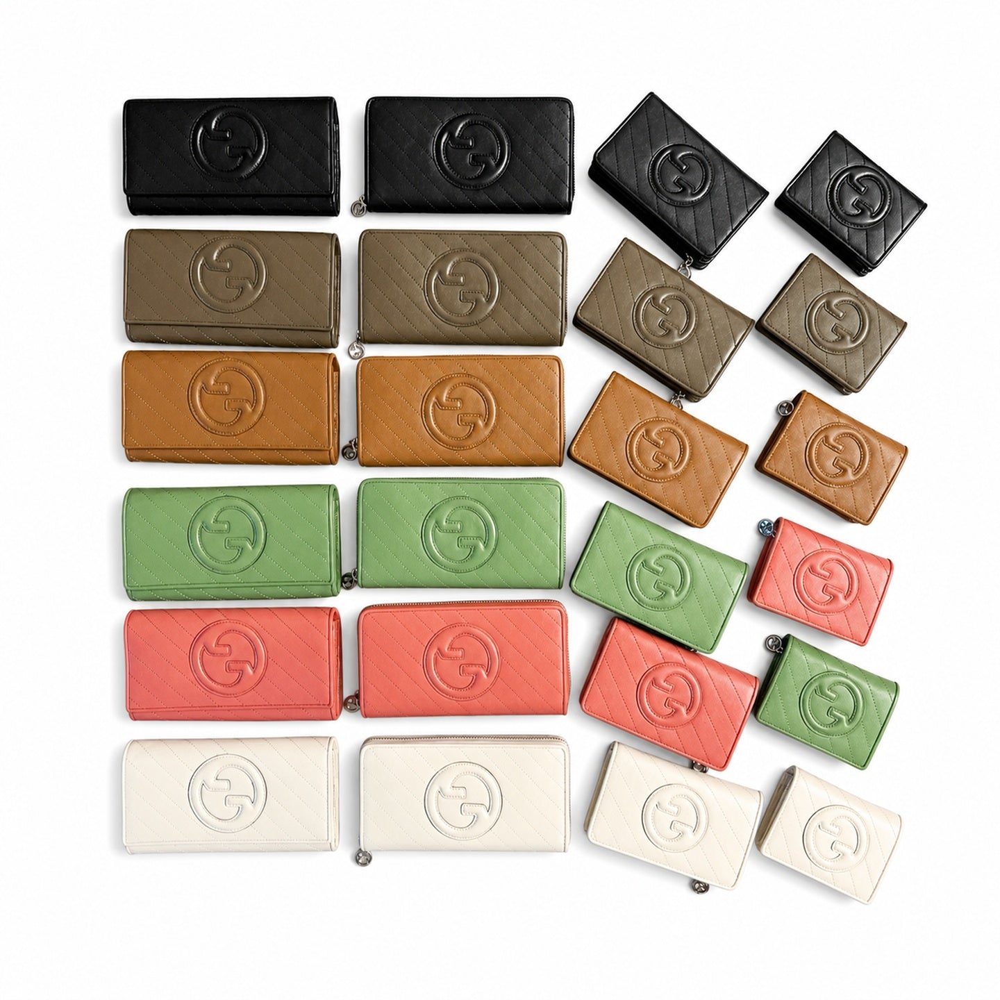 Gucci Blondie Leather Black White Gray Brown Green Pink Wallet