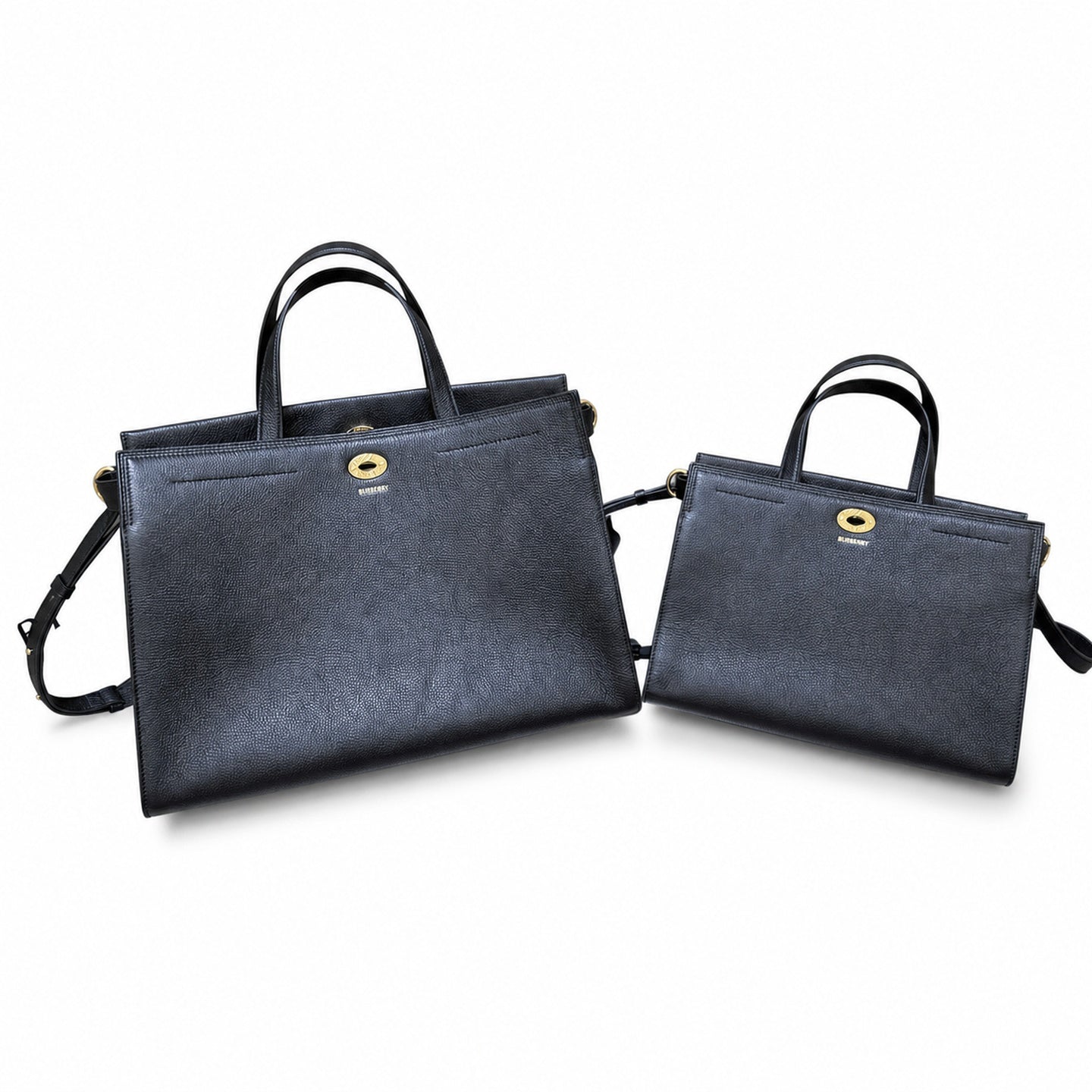 Burberry Cotswolds Cotton Leather Check Tote Bag
