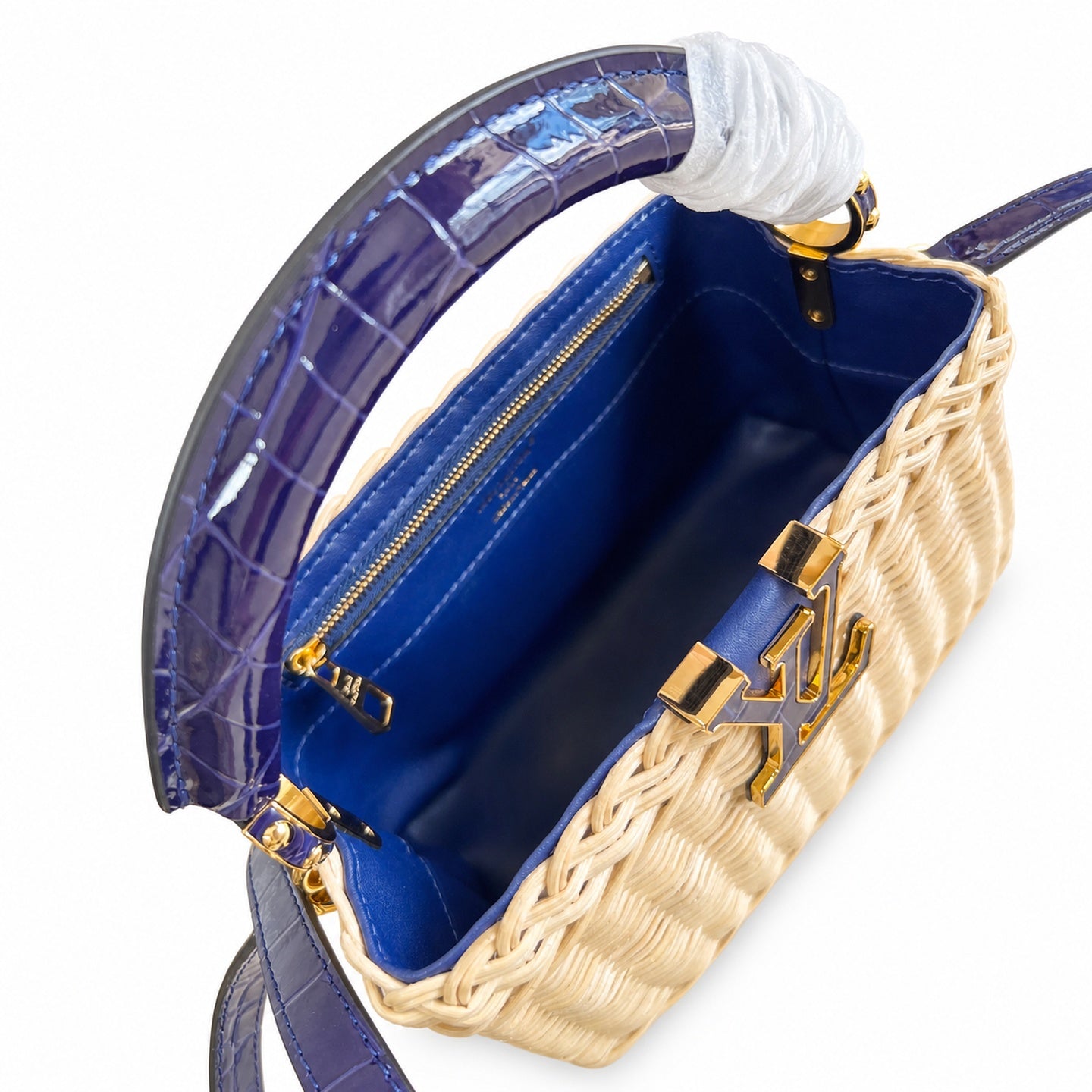 Louis Vuitton Capucines Mini Leather Blue Handbag