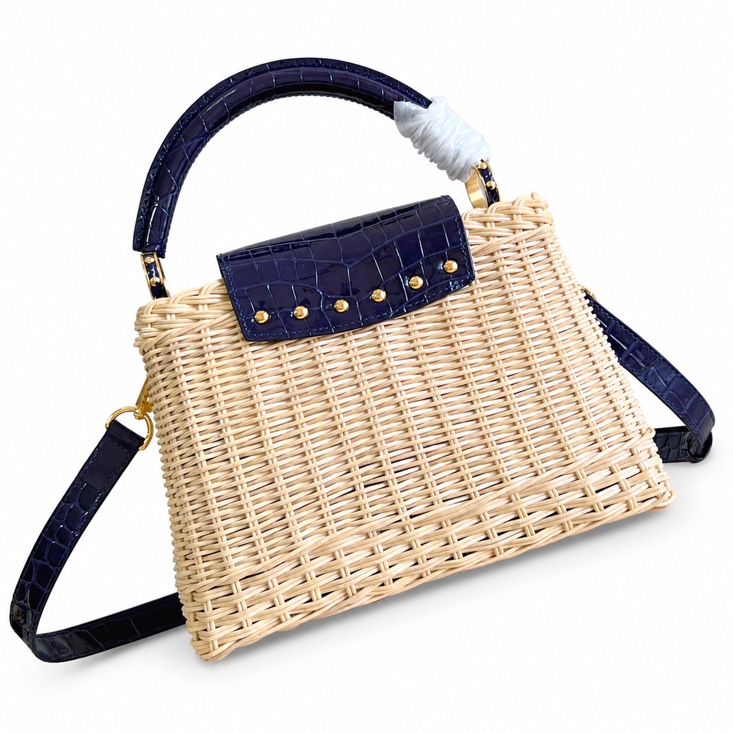 Louis Vuitton Capucines Small Leather Blue Handbag