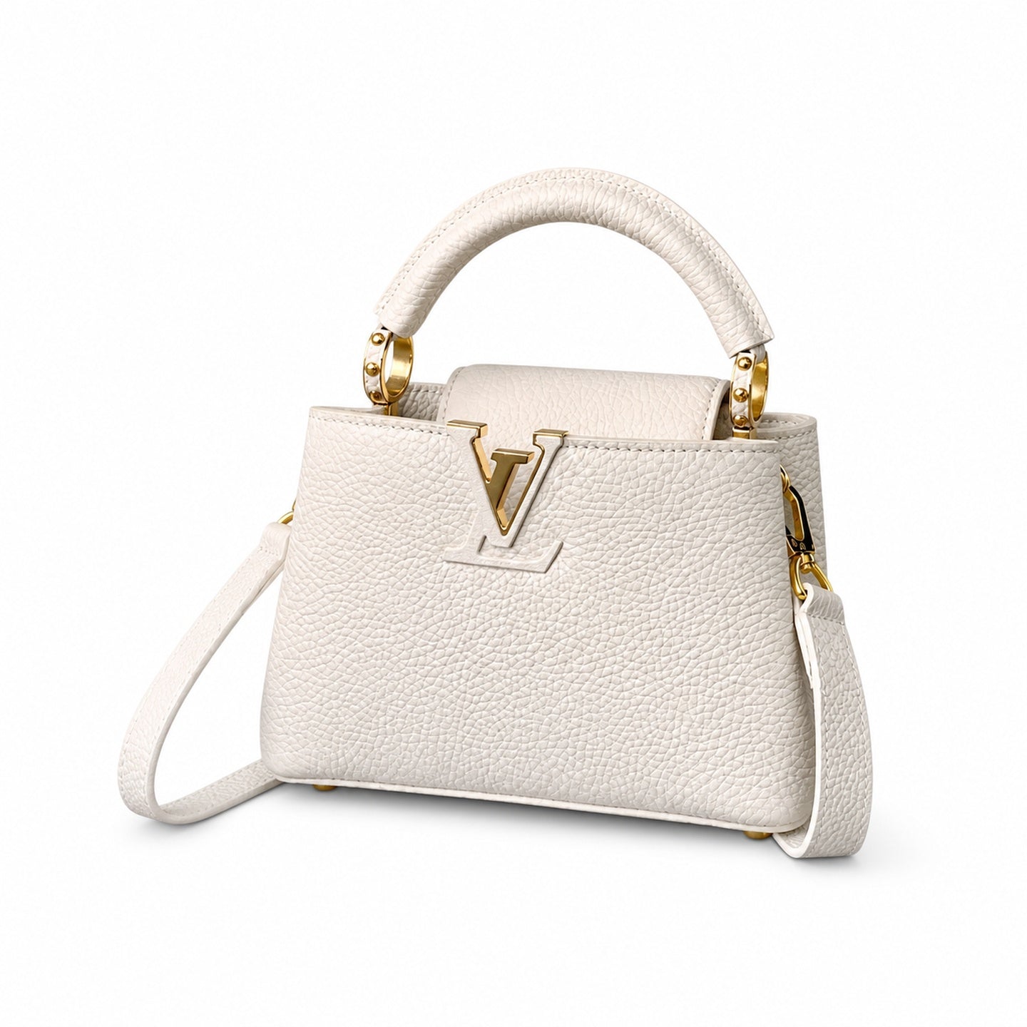 Louis Vuitton Capucines Mini Leather White Handbag