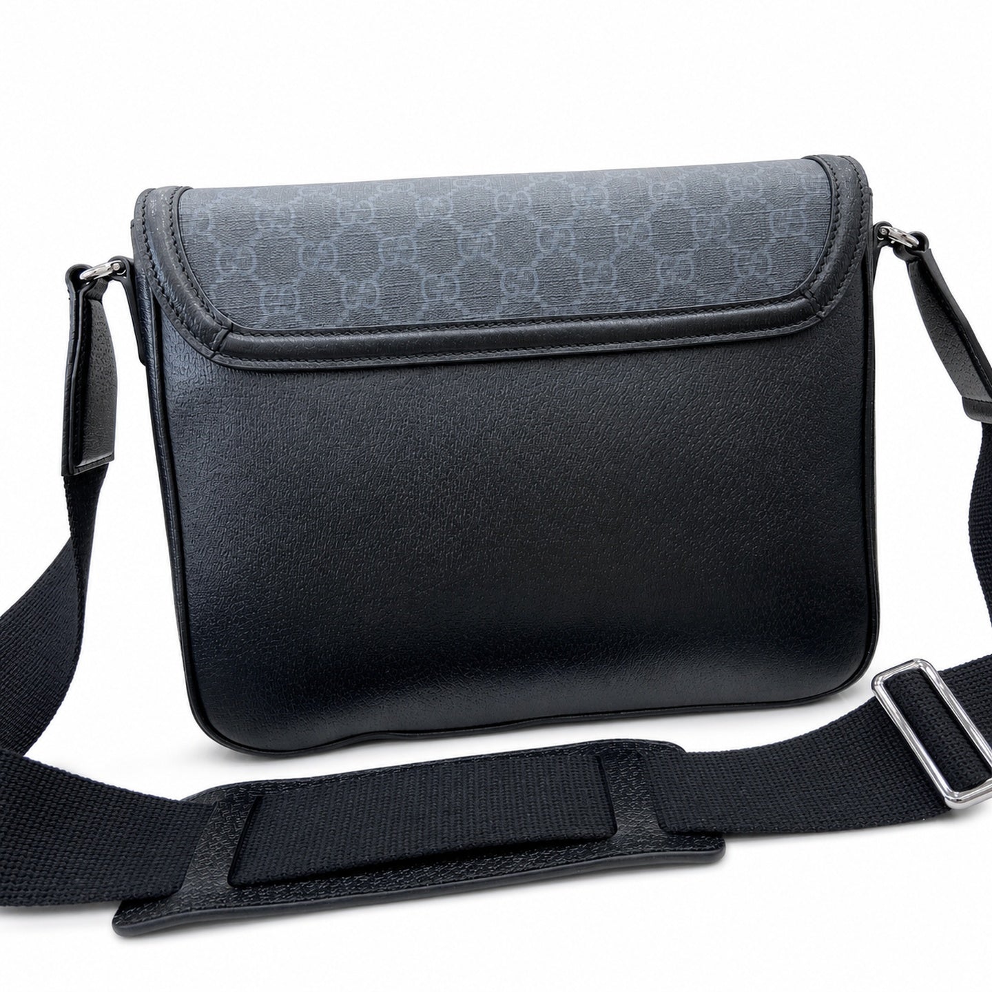 Gucci Supreme Mini Cotton Canvas Leather Black Green Crossbody Bag