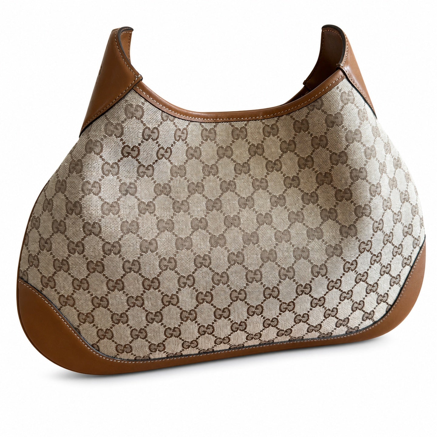 Gucci Suede Leather Brown Gold Bag