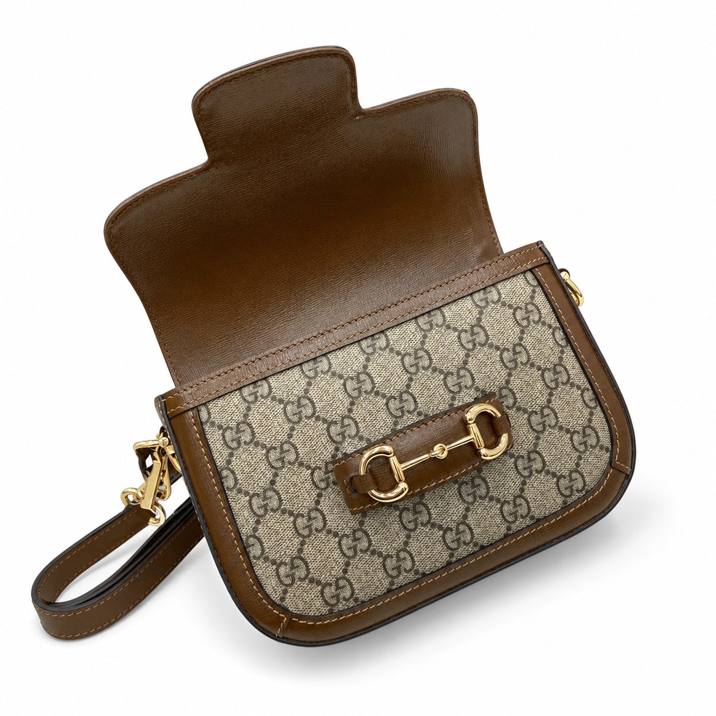 Gucci Horsebit 1955 Supreme Small Cotton Leather Beige Brown Red Green Gold Belt