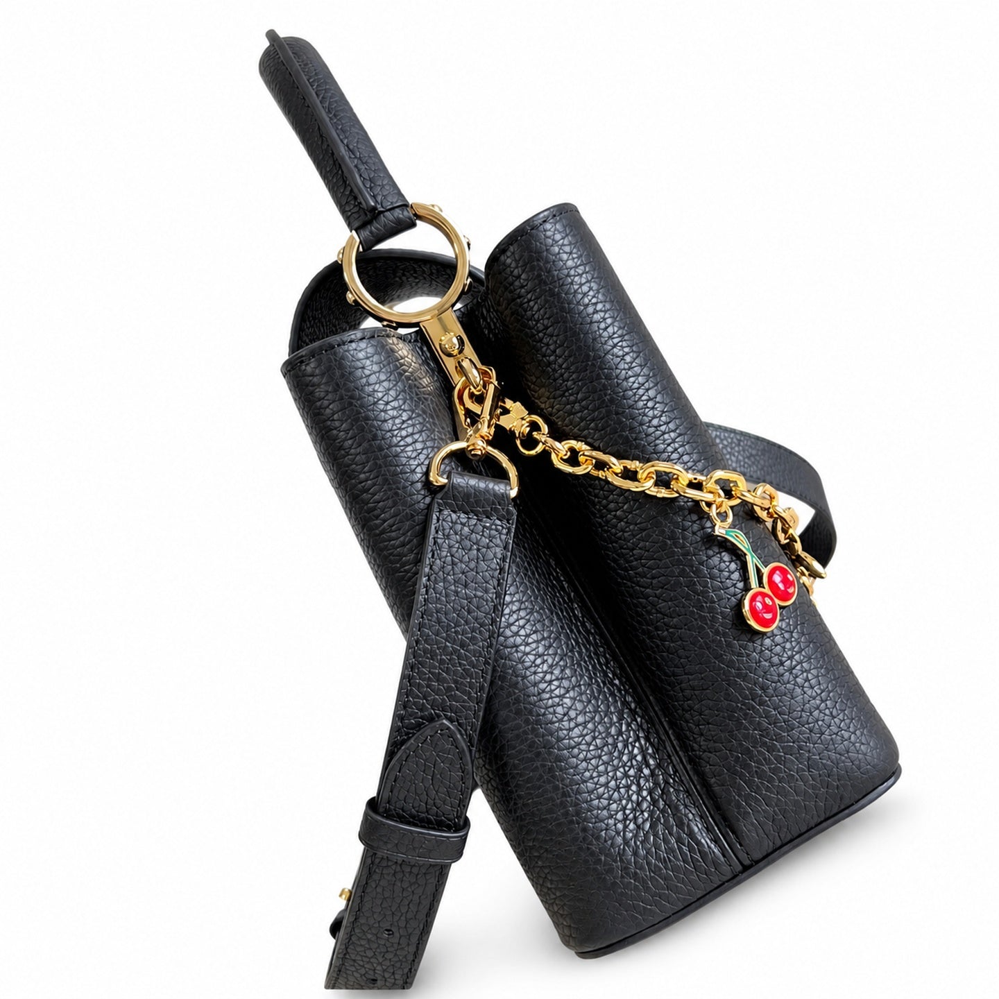 Louis Vuitton Capucines Takashi Murakami Medium Leather Black Handbag