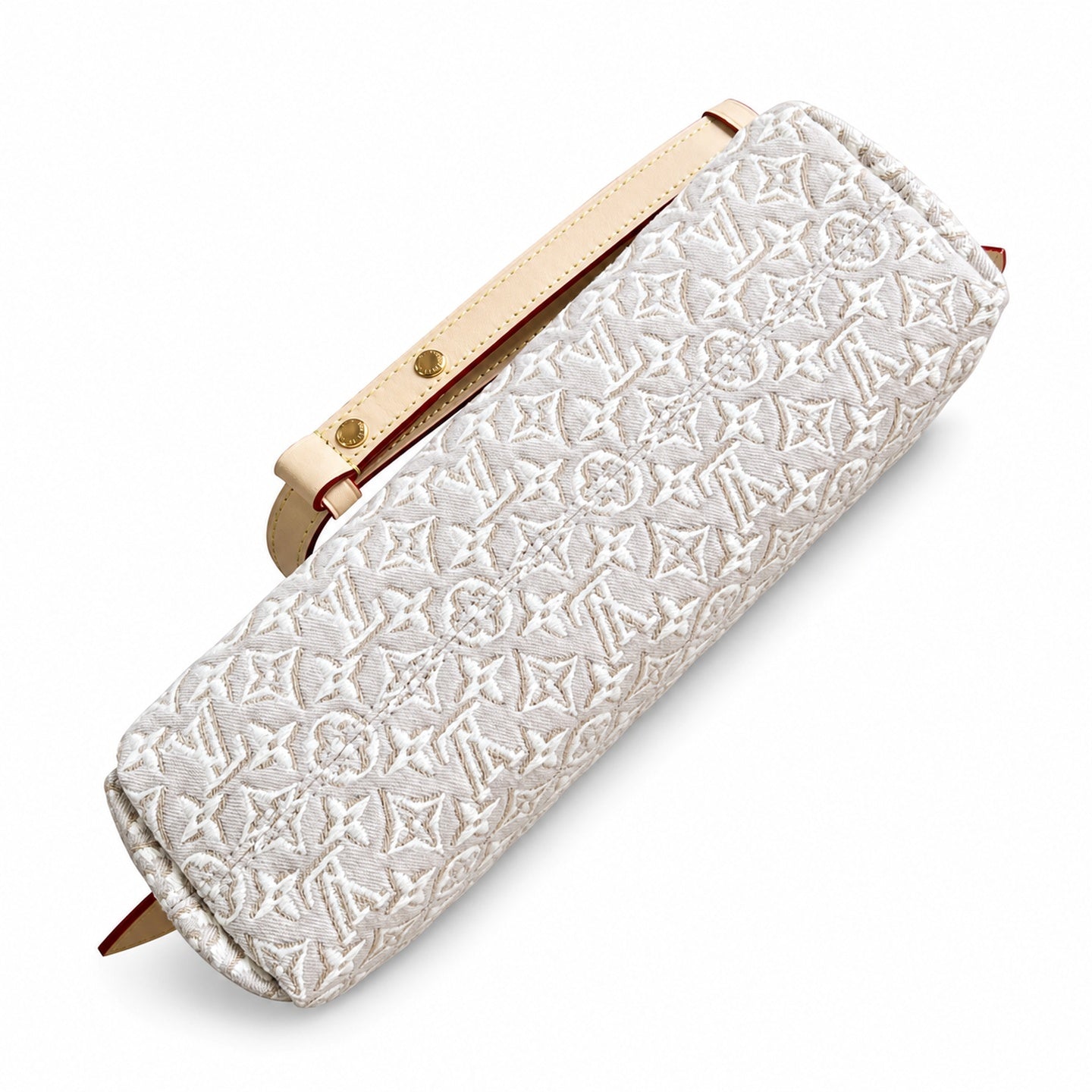 Louis Vuitton CarryAll Embroidered Cotton Canvas Jacquard Leather Handbag