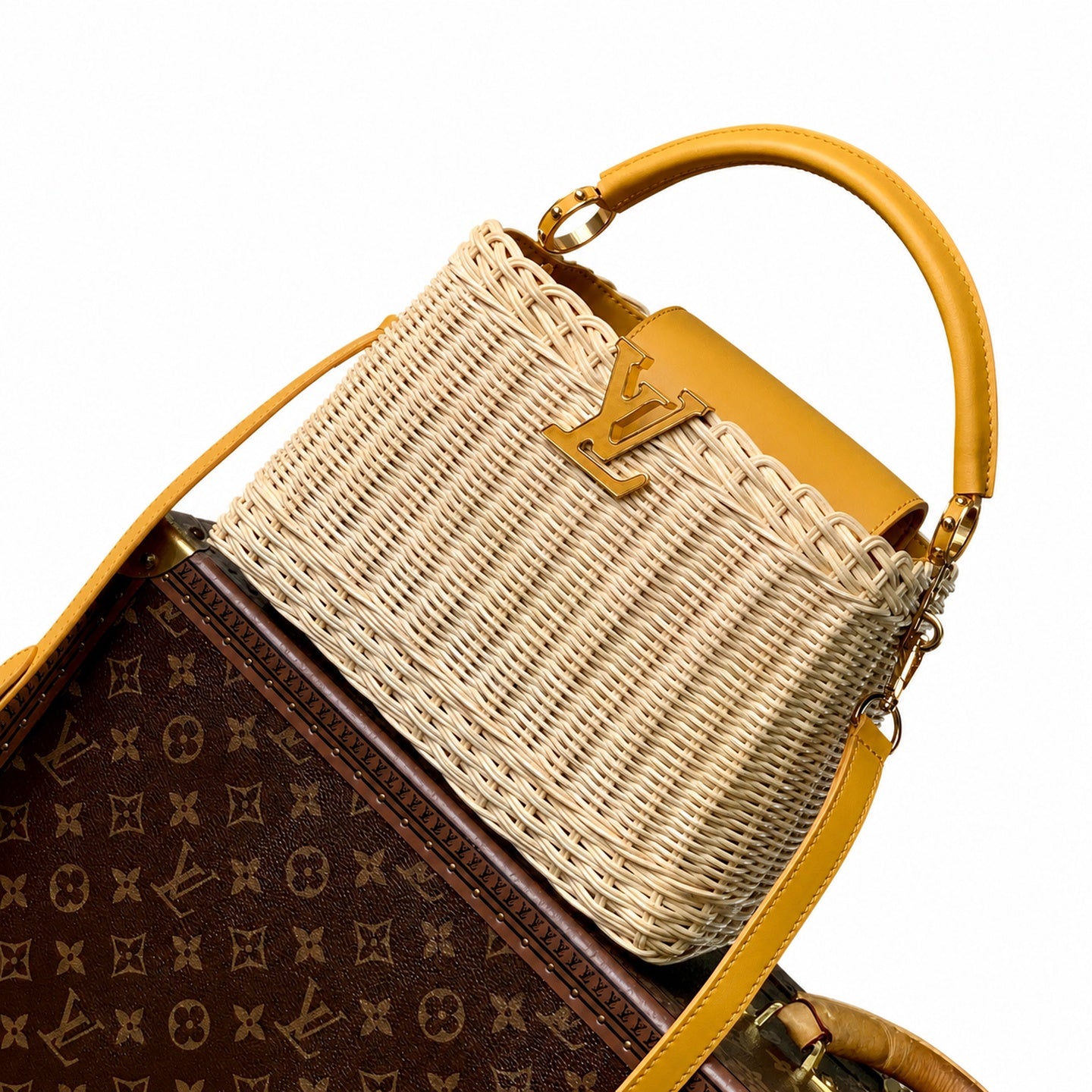 Louis Vuitton Capucines Small Leather Yellow Handbag