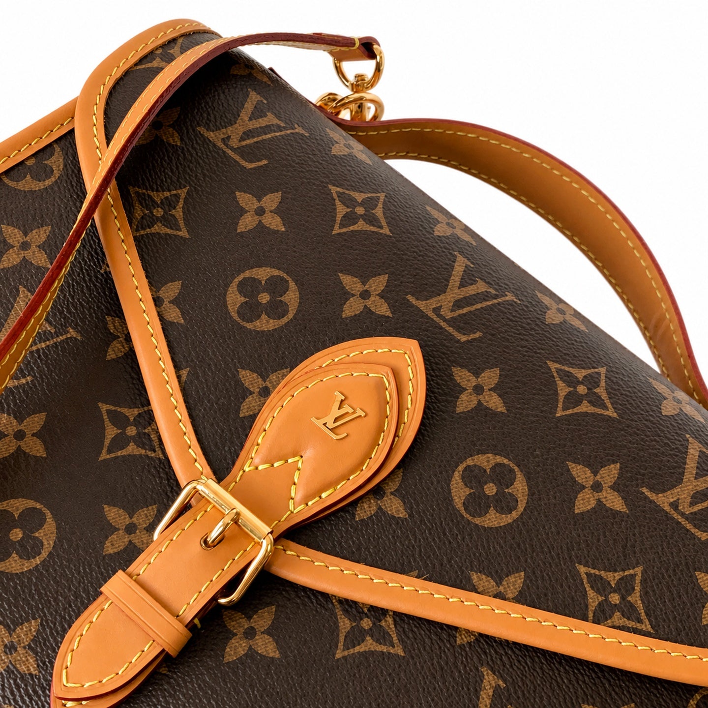Louis Vuitton Large Canvas Leather Gold Handbag
