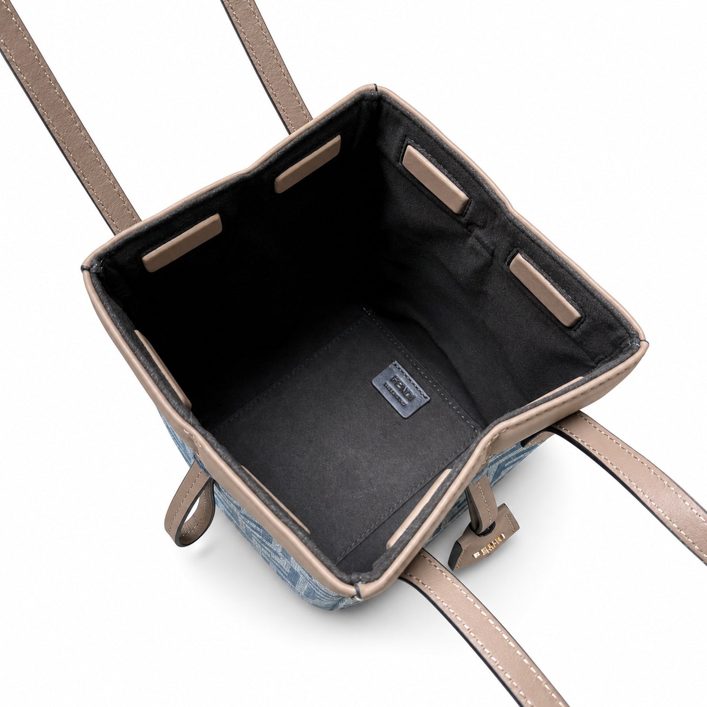 Fendi Origami Denim Leather Beige Blue Bag