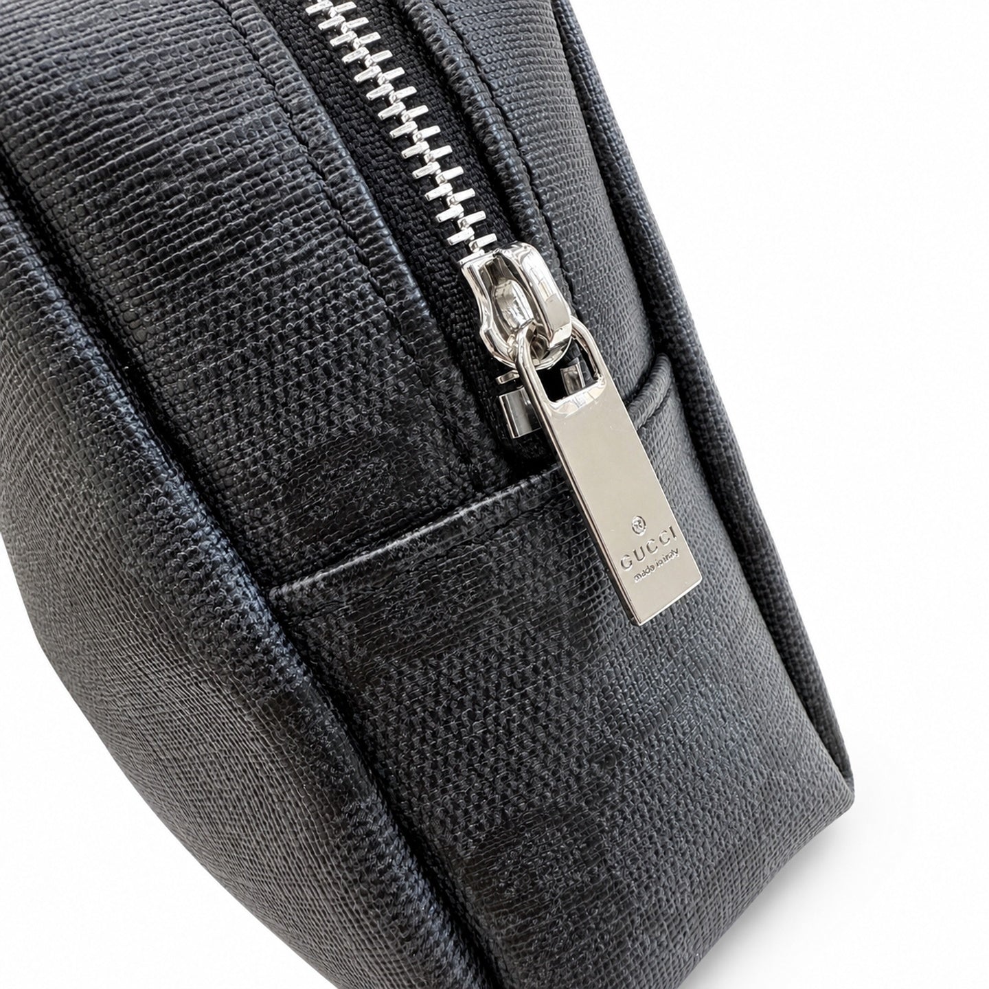 Gucci Small Canvas Leather Black Silver Bag