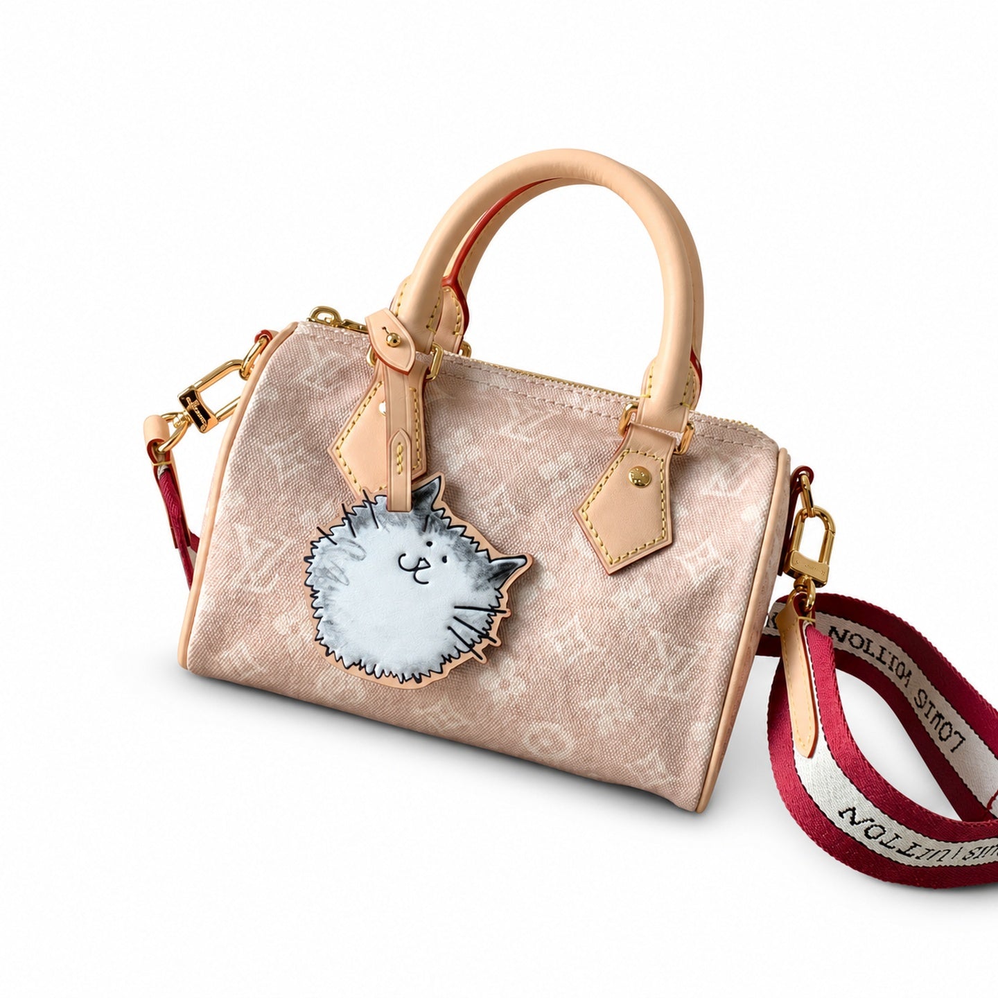 Louis Vuitton Speedy Grace Coddington Double Zip Canvas Leather Handbag