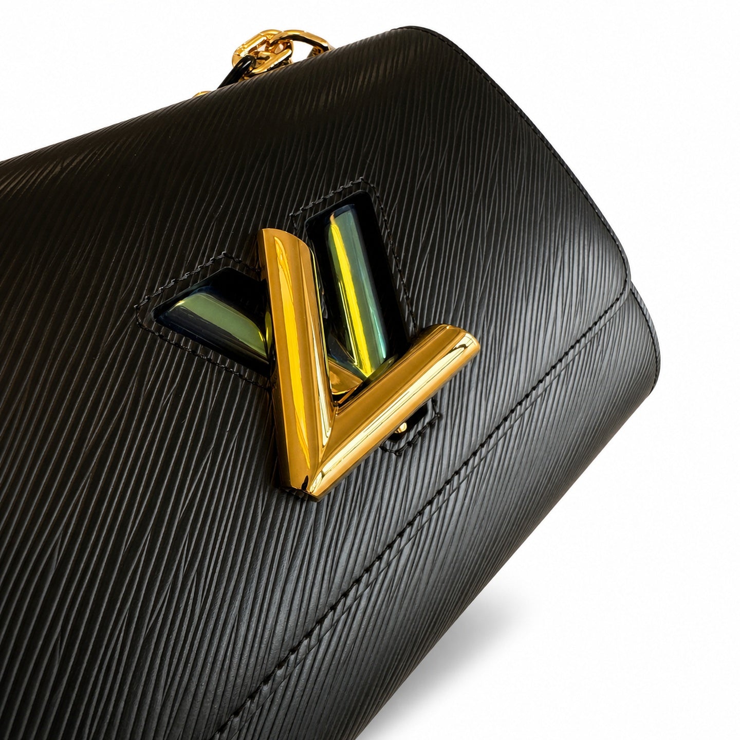 Louis Vuitton Twist Leather Black Gold Handbag