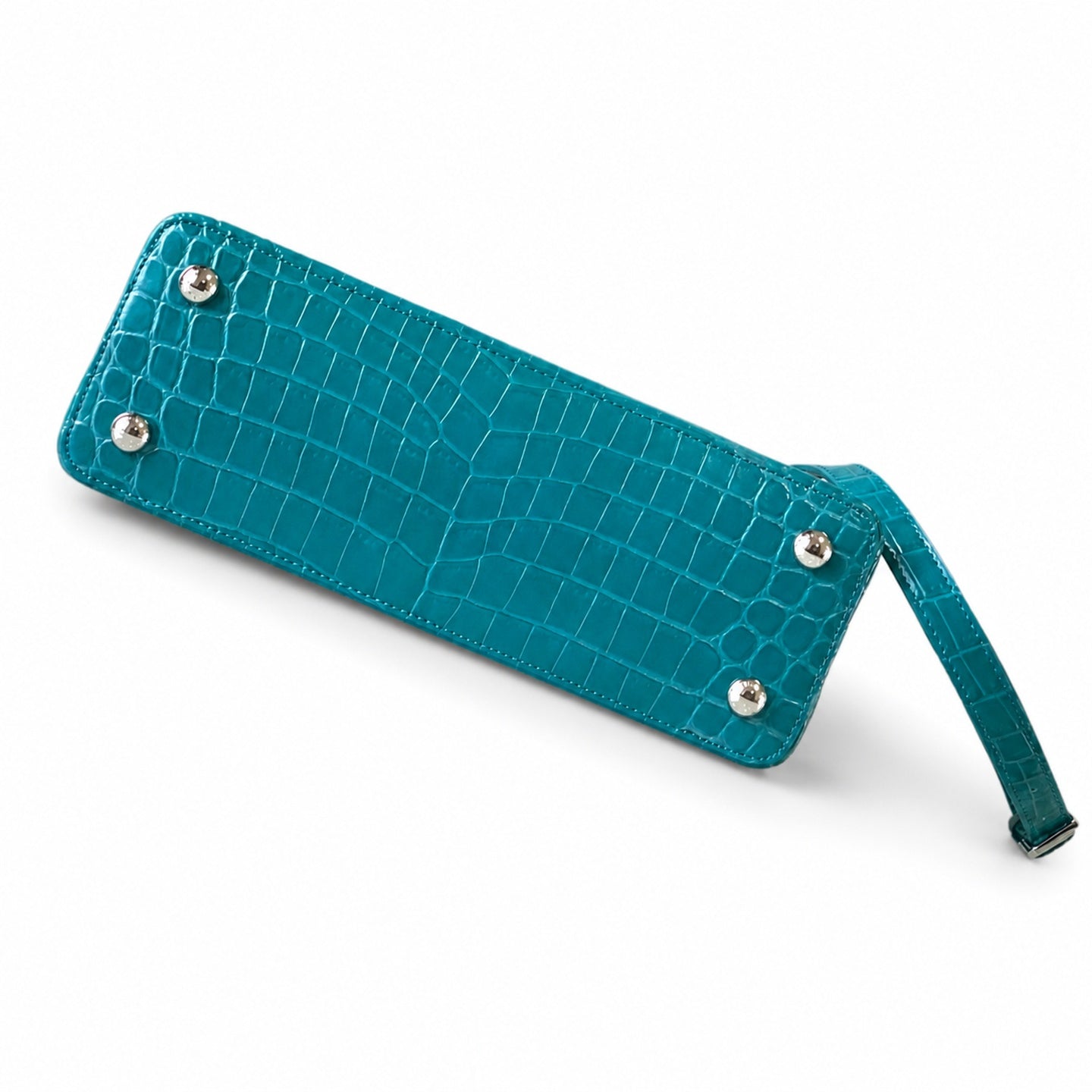 Louis Vuitton Capucines Medium Croc-Embossed Leather Green Silver Handbag