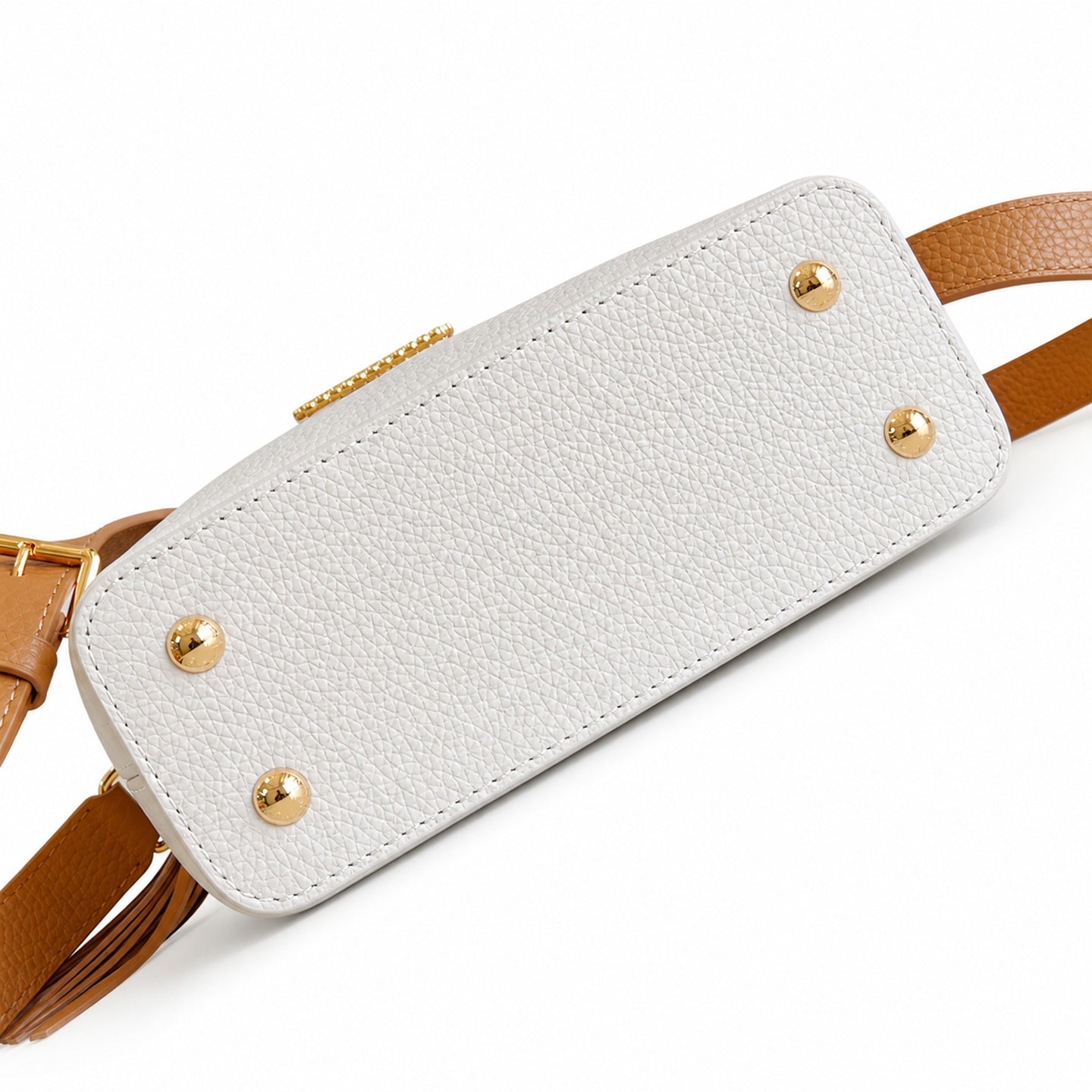 Louis Vuitton Capucines Mini Leather White Brown Handbag