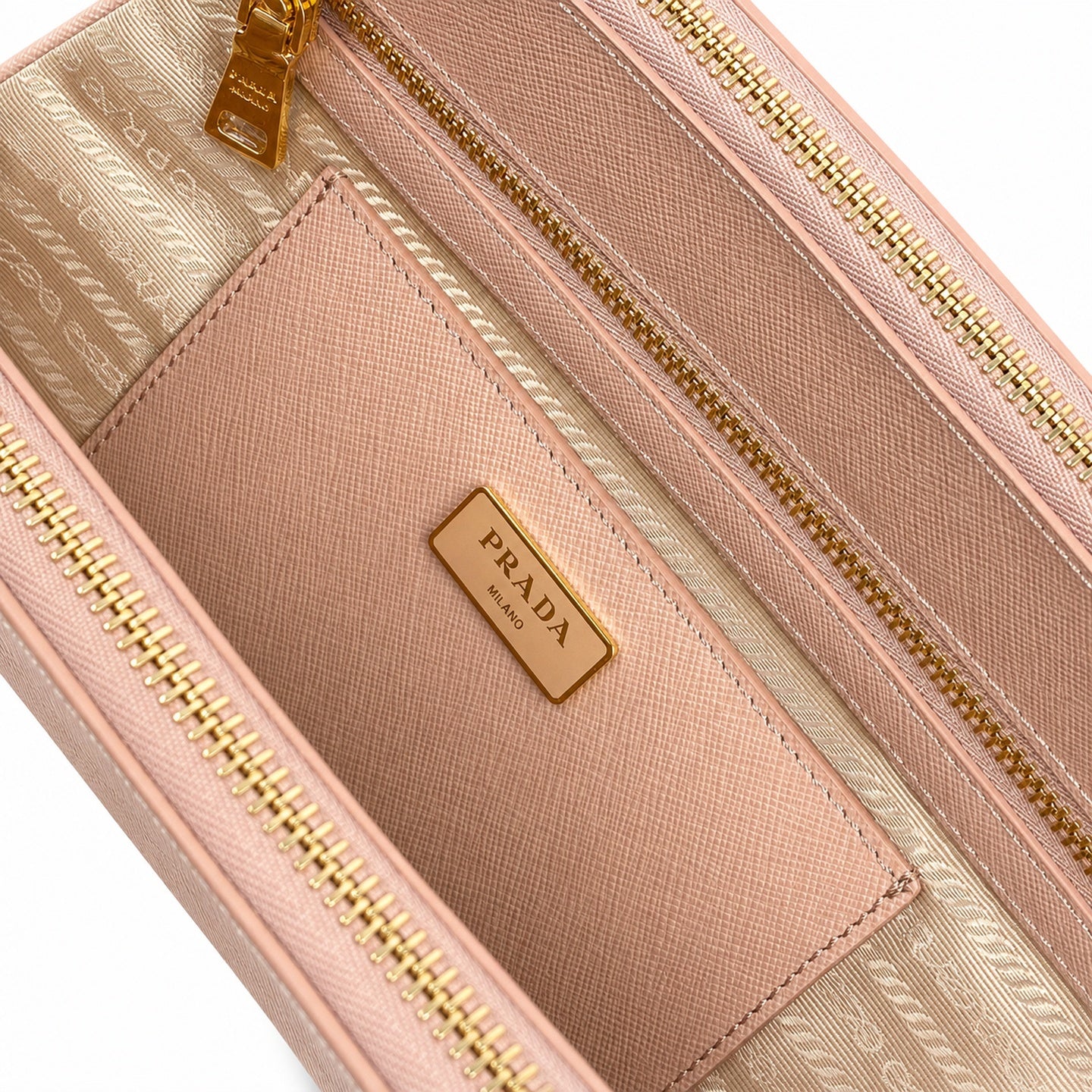 Prada Saffiano Large Leather Gold Bag
