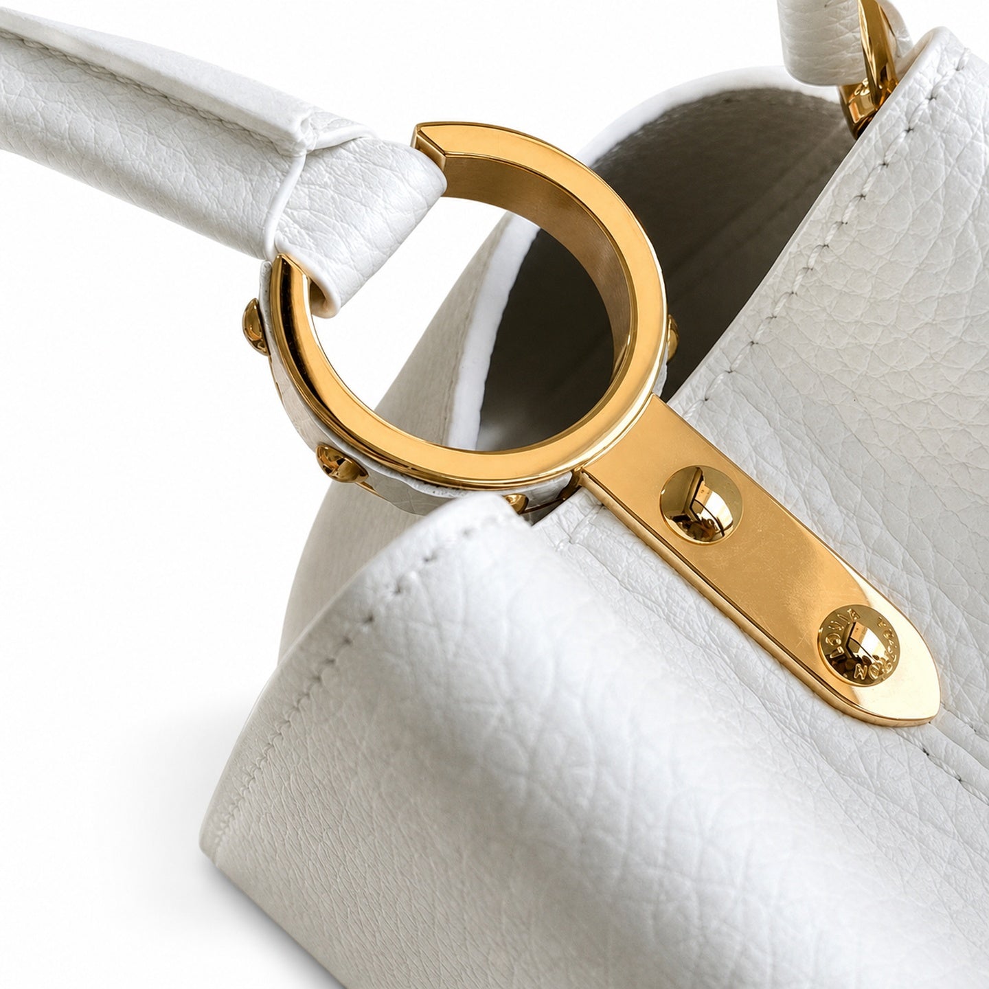 Louis Vuitton Capucines Medium Snakeskin Leather White Gold Handbag