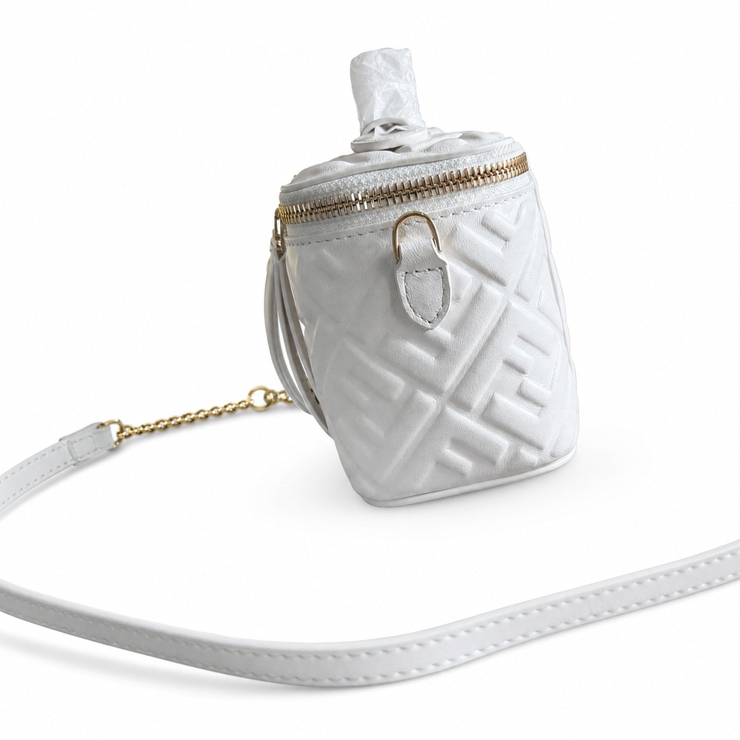 Fendi Mini Leather White Vanity Bag