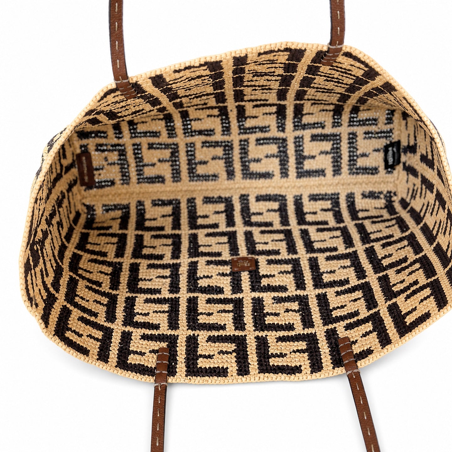 Fendi Roll Large Raffia Shopping Bag