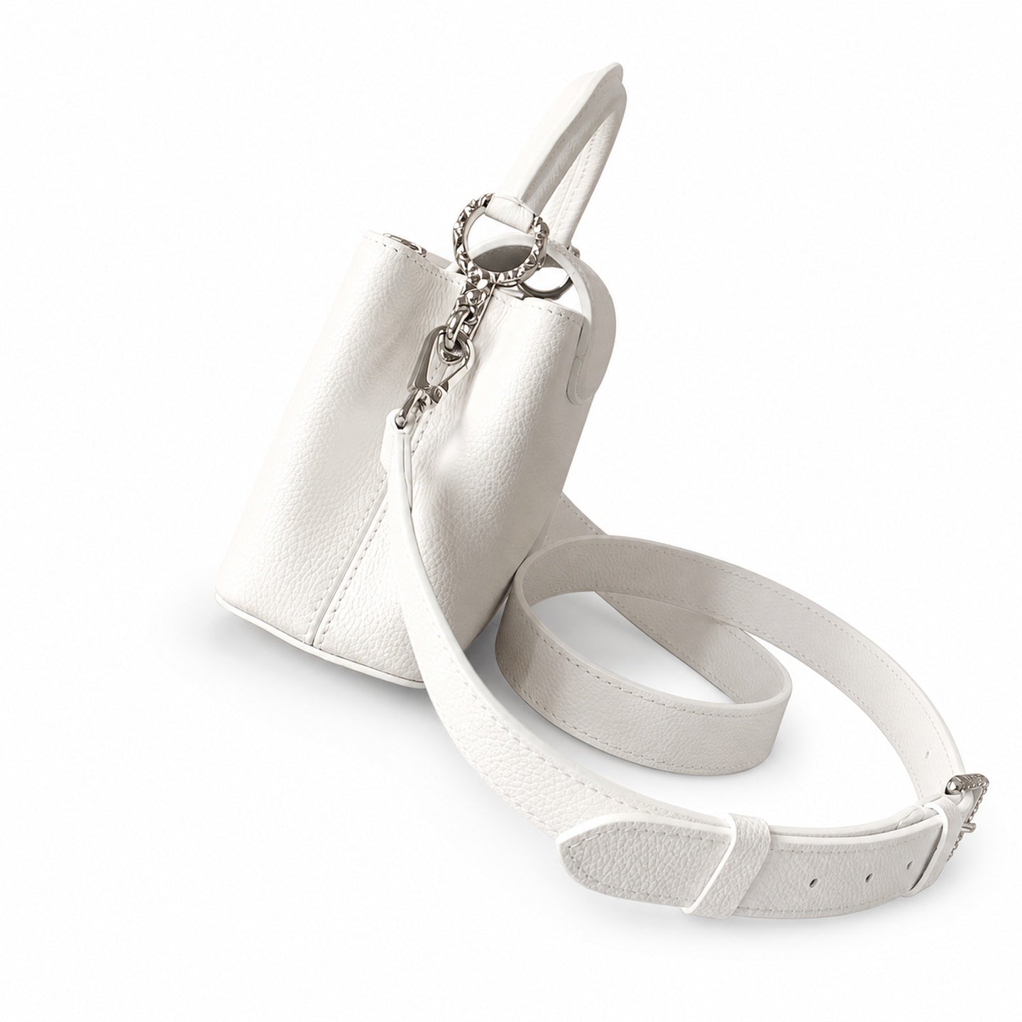 Louis Vuitton Mini Leather White Silver Handbag