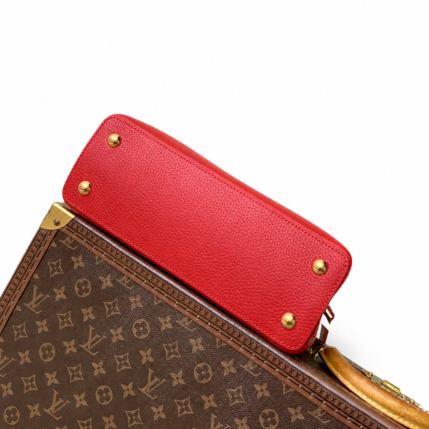 Louis Vuitton Capucines Medium Leather Red Handbag
