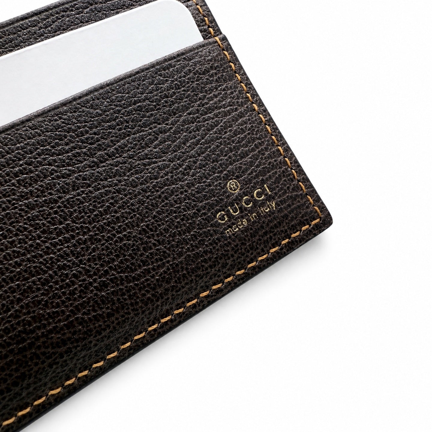 Gucci Canvas Leather Brown Gold Wallet