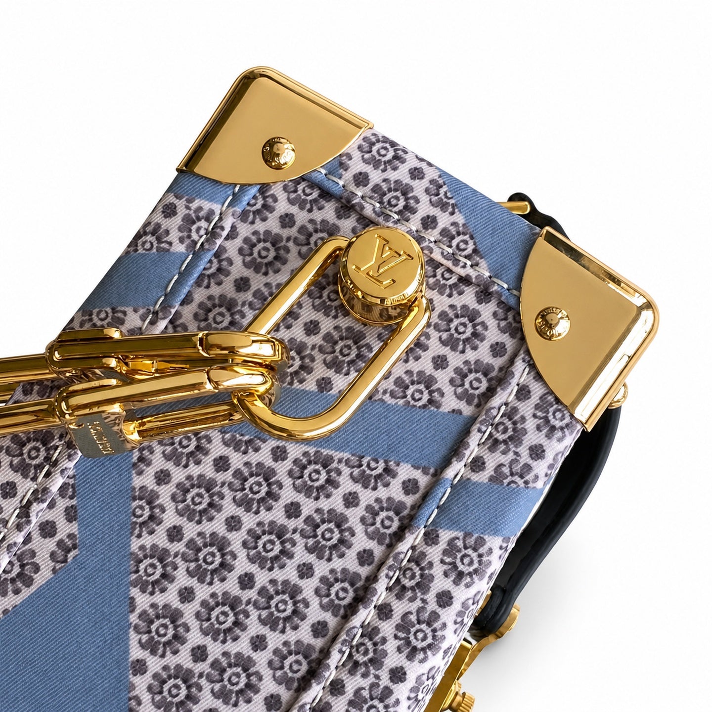 Louis Vuitton Side Trunk Medium Silk Handbag