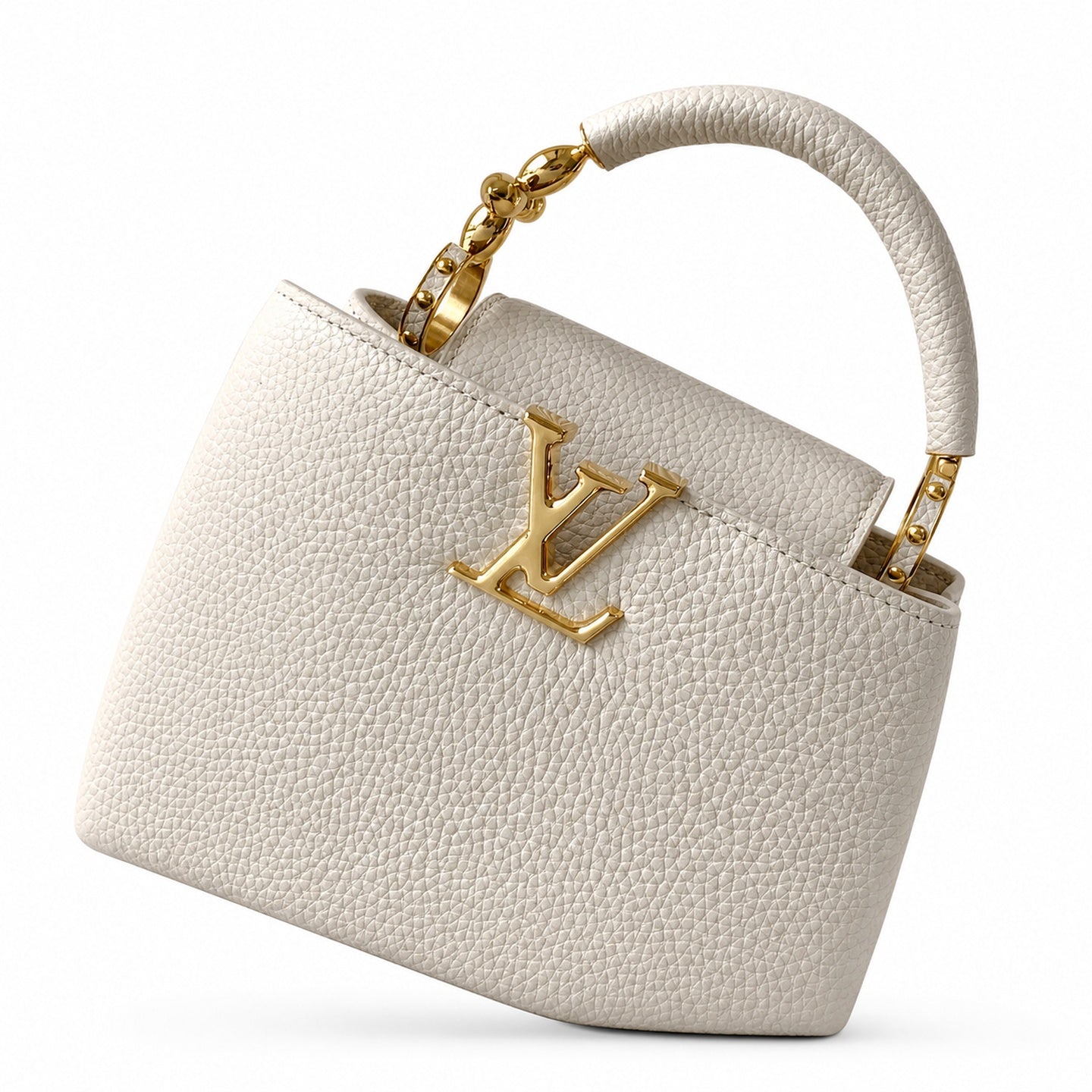Louis Vuitton Capucines Leather White Handbag