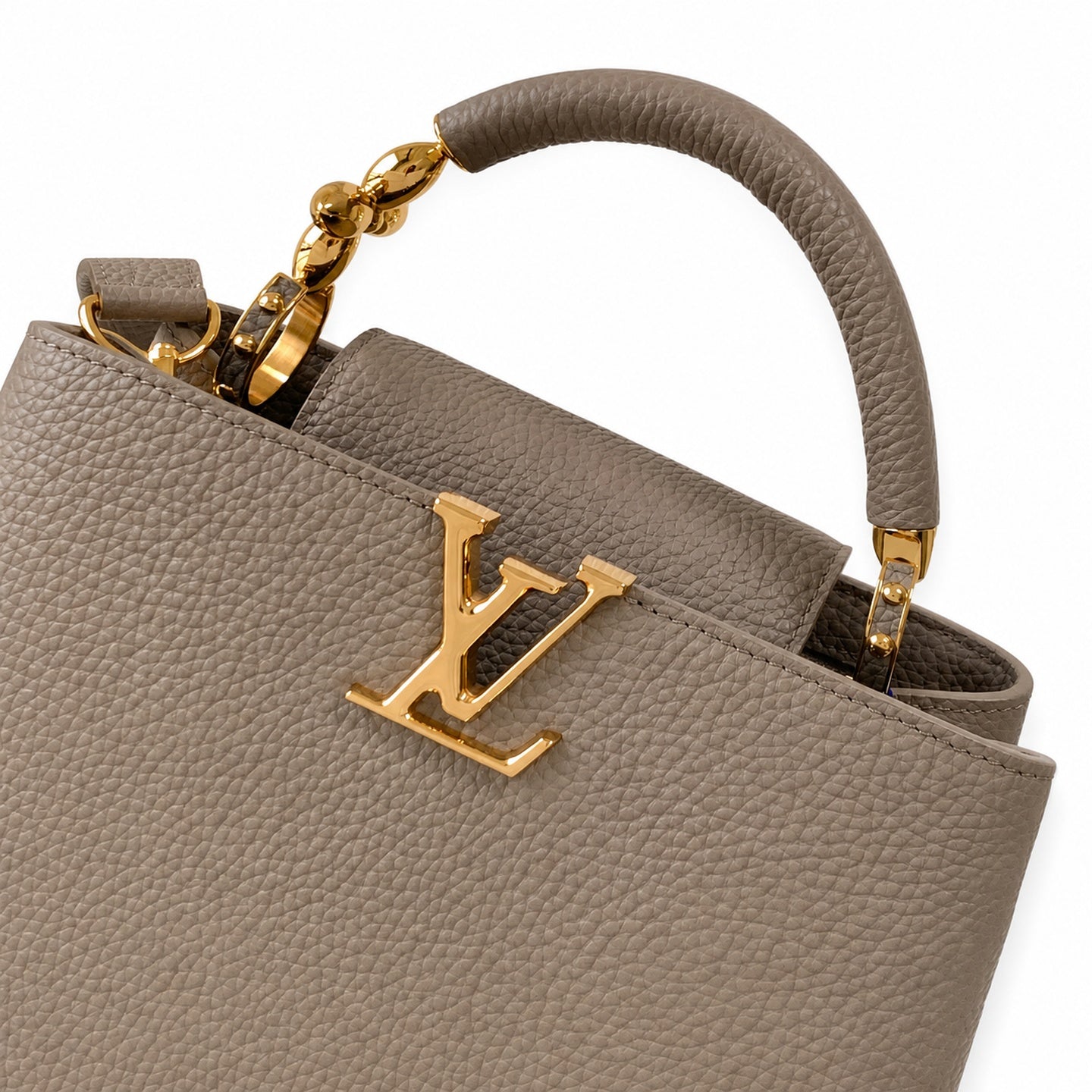 Louis Vuitton Capucines Leather Gray Handbag