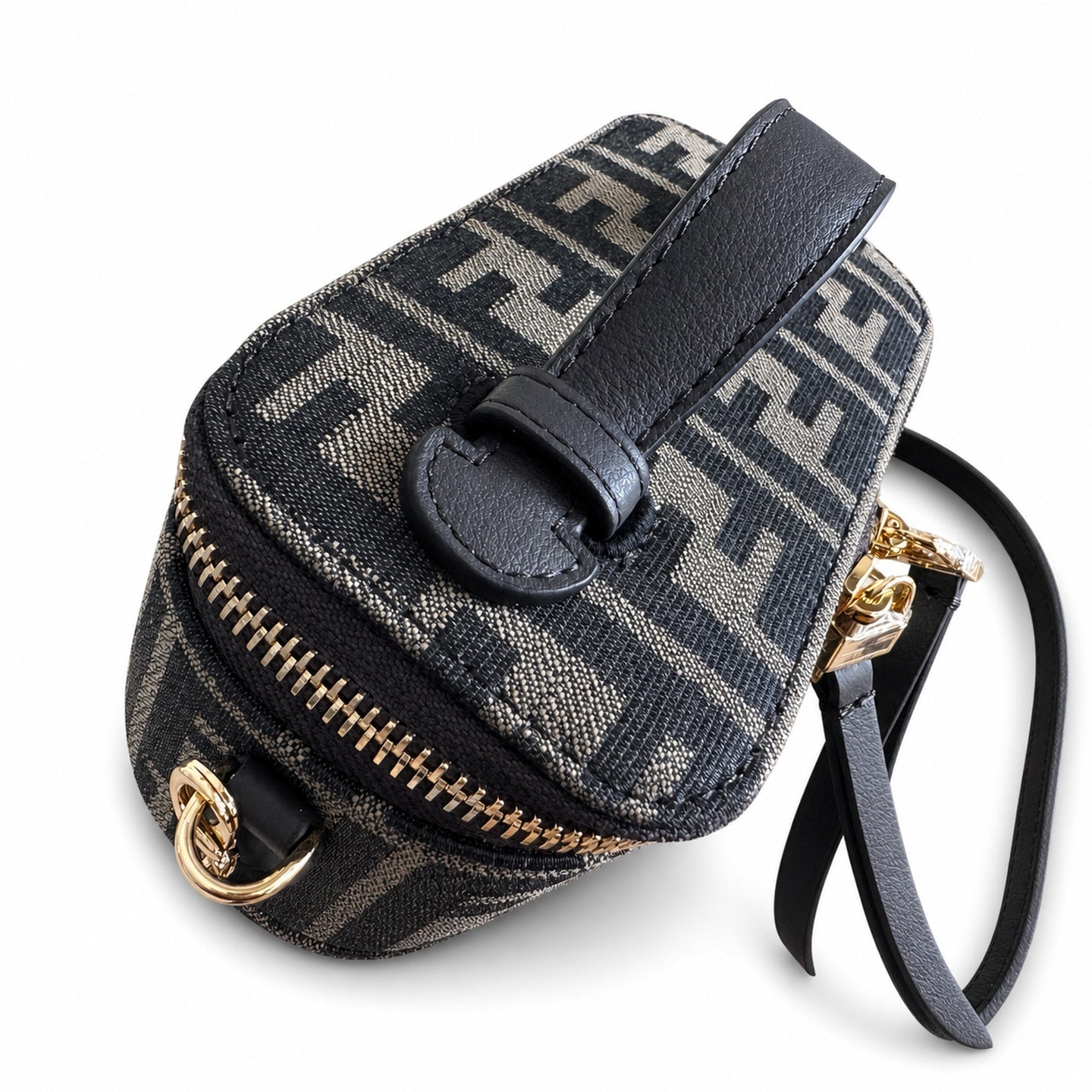 Fendi Mini Jacquard Leather Brown Vanity Bag