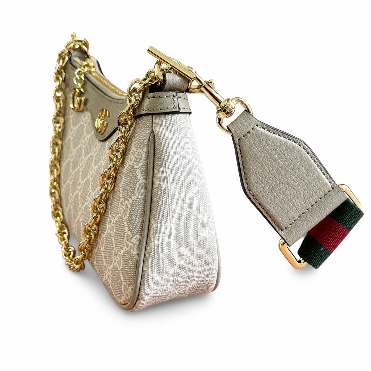 Gucci Ophidia Supreme Small Canvas Leather Beige Brown Charm