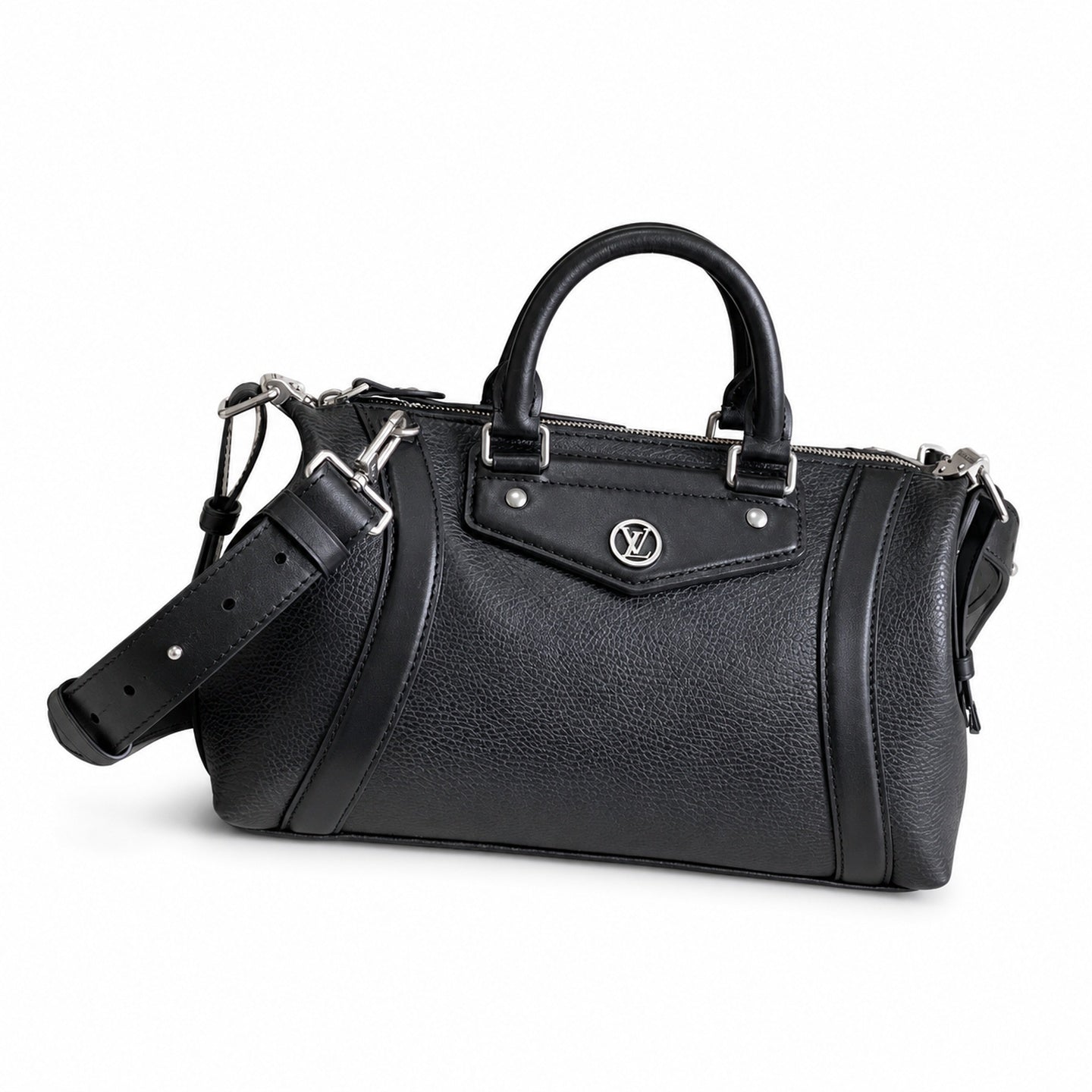 Louis Vuitton Small Leather Black White Handbag