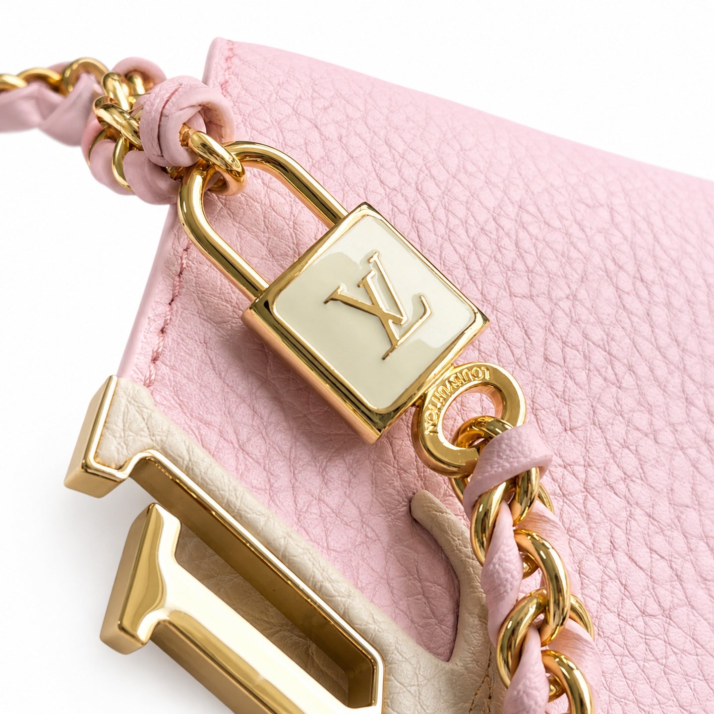 Louis Vuitton Capucines Mini Leather White Pink Gold Handbag