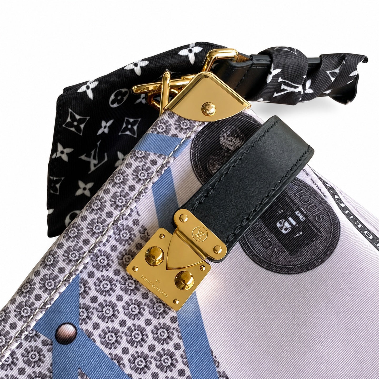 Louis Vuitton Side Trunk Medium Silk Handbag