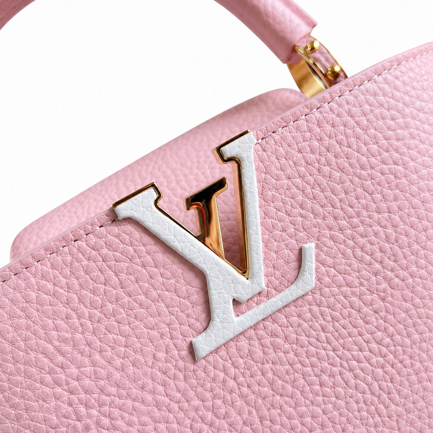 Louis Vuitton Capucines Small Knit Leather Pink Handbag