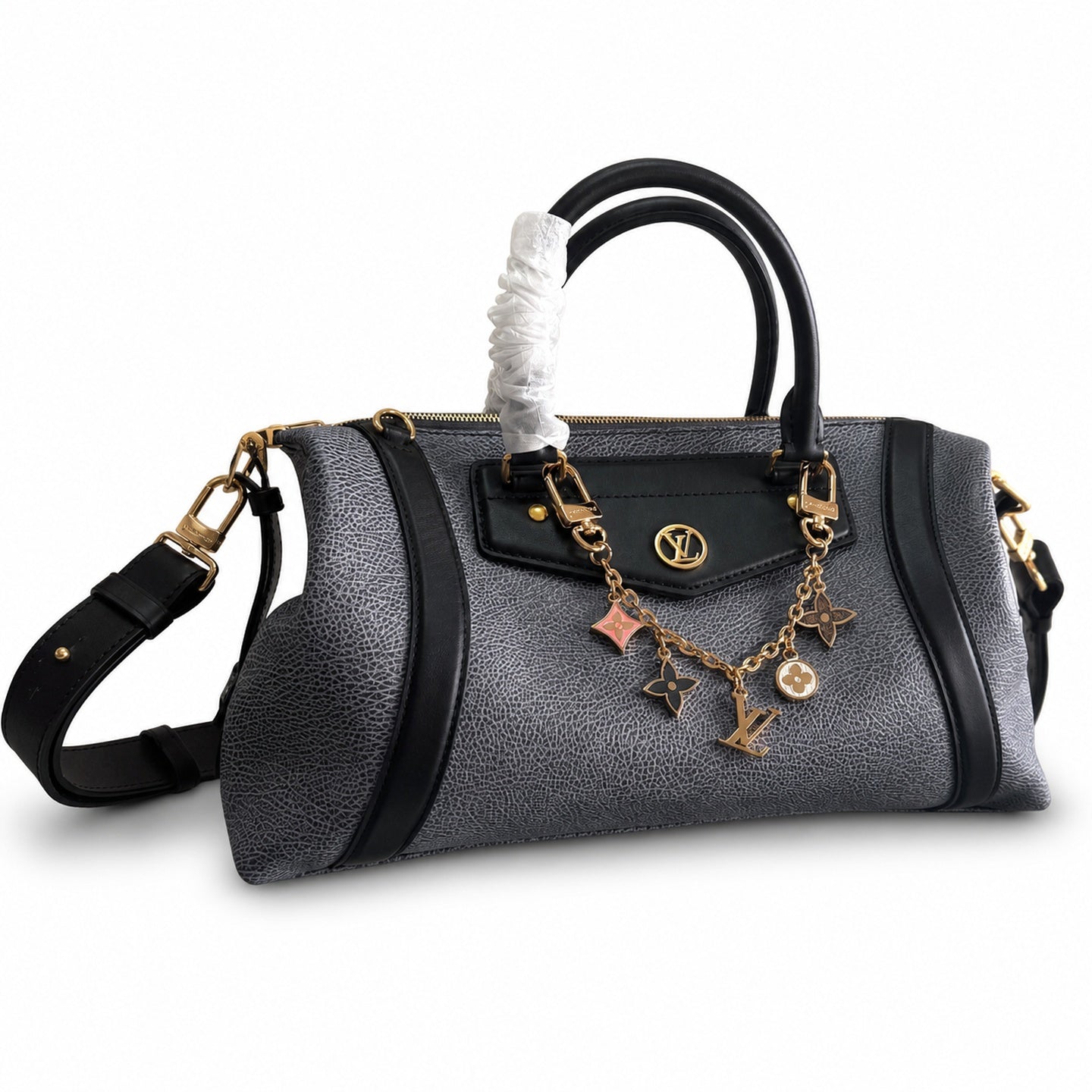 Louis Vuitton Medium Leather Gray Blue Handbag