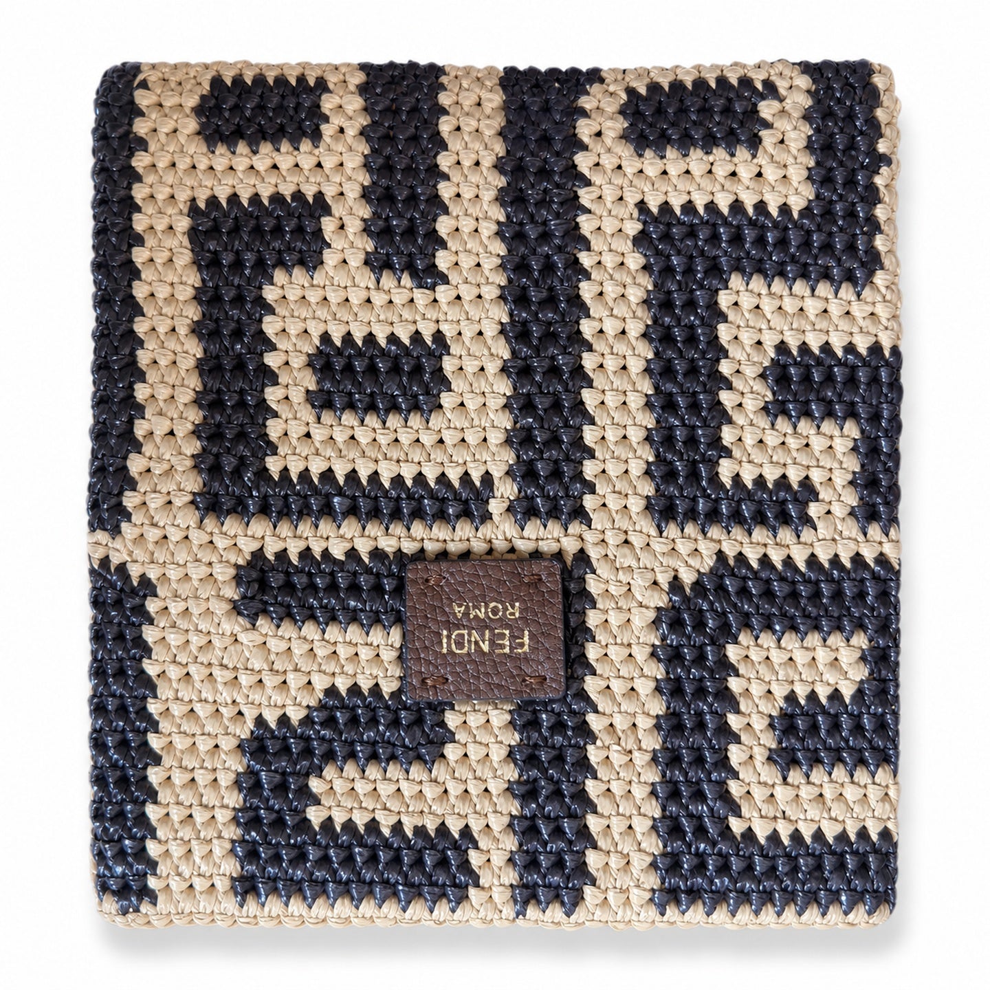 Fendi Roll Large Raffia Shopping Bag
