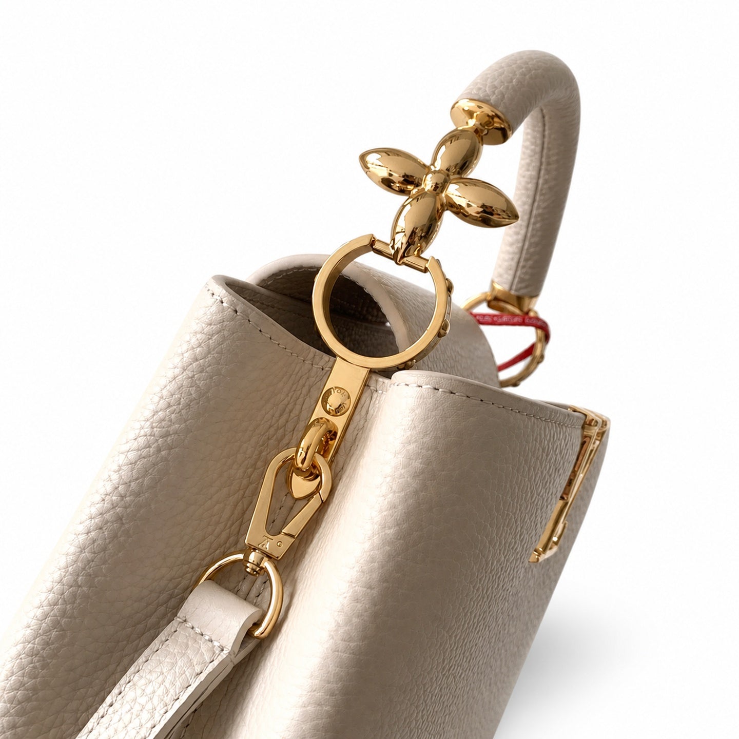 Louis Vuitton Capucines Leather White Handbag